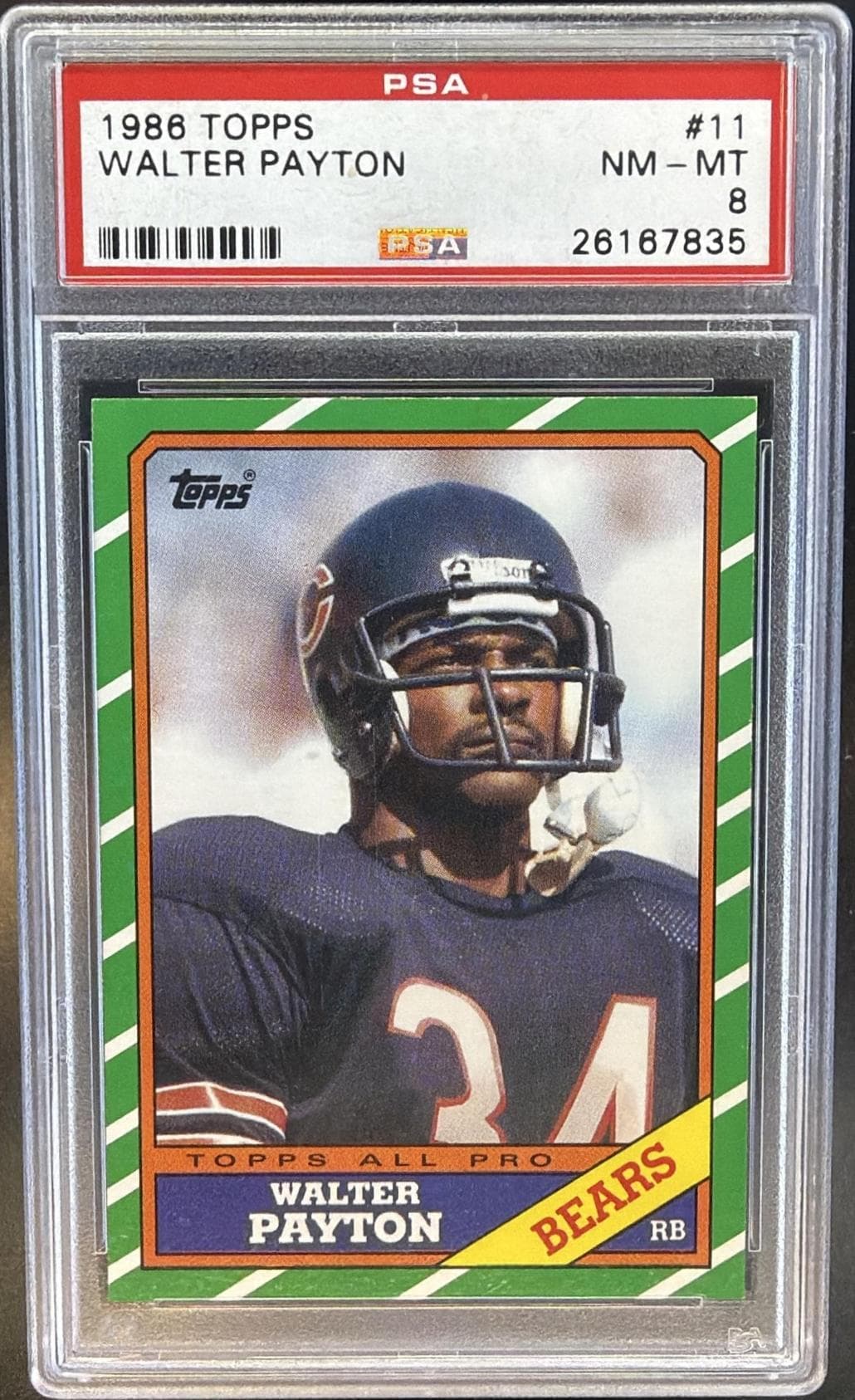 1986 TOPPS WALTER PAYTON #11 NM-MT 8 26167835