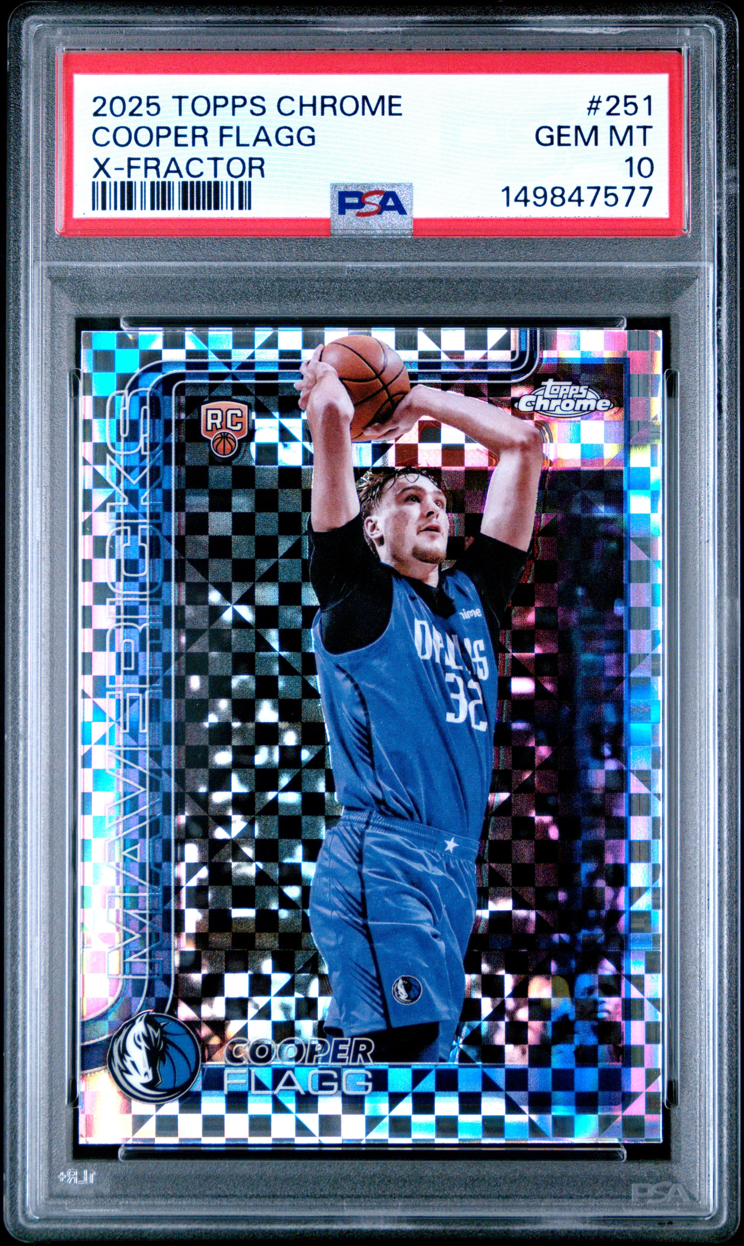 2025 TOPPS CHROME COOPER FLAGG #251 X-FRACTOR GEM MT 10 149847577