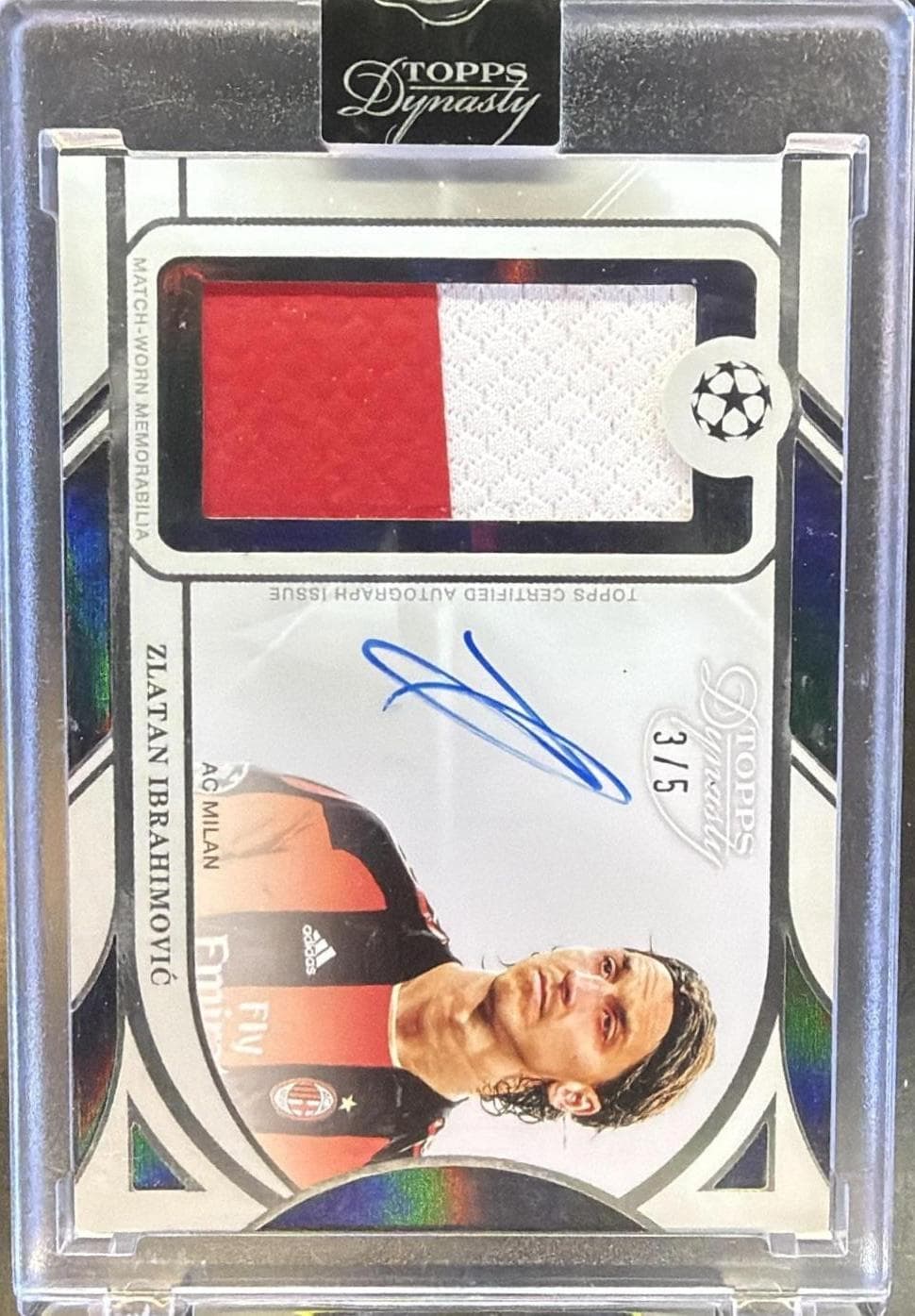 2024-25 Topps Dynasty UCC Zlatan Ibrahimovic Patch Auto Black /5 #APL-ZI1