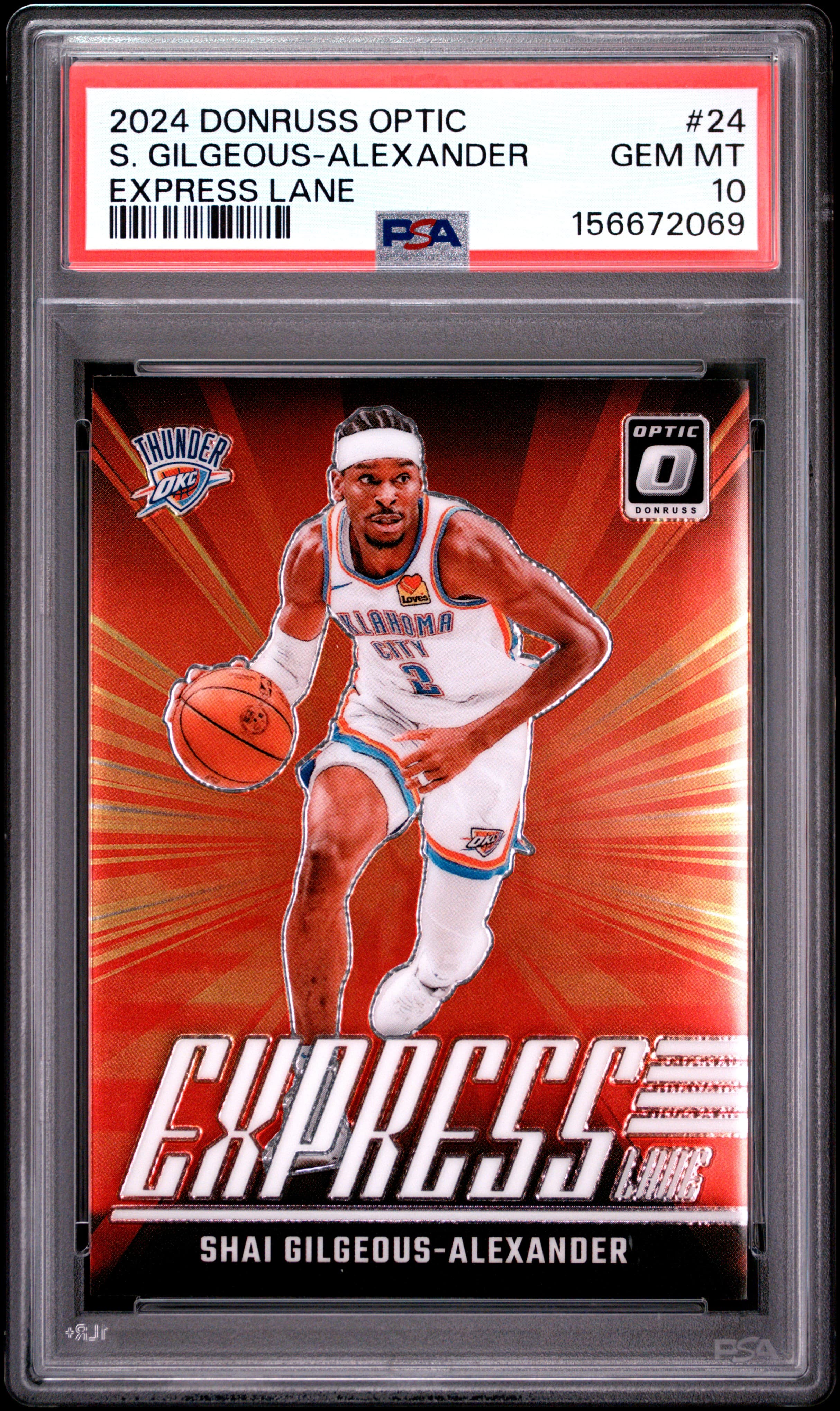 2024 PANINI DONRUSS OPTIC EXPRESS LANE S. GILGEOUS-ALEXANDER #24 GEM MT 10 156672069