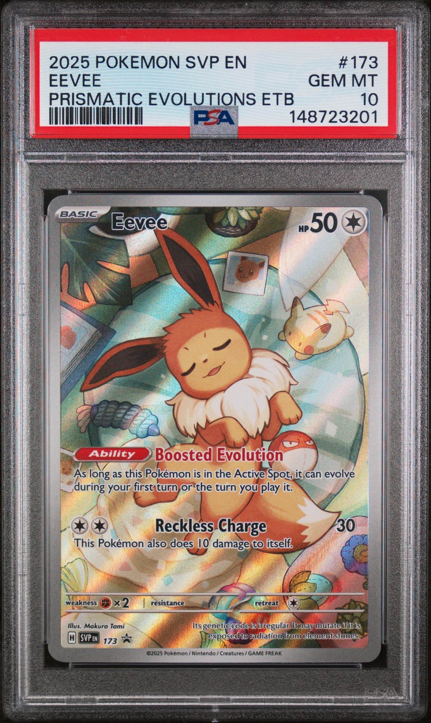 2025 POKEMON SVP EN-SV BLACK STAR PROMO EEVEE #173 PRISMATIC EVOLUTIONS ETB GEM MT 10 148723201
