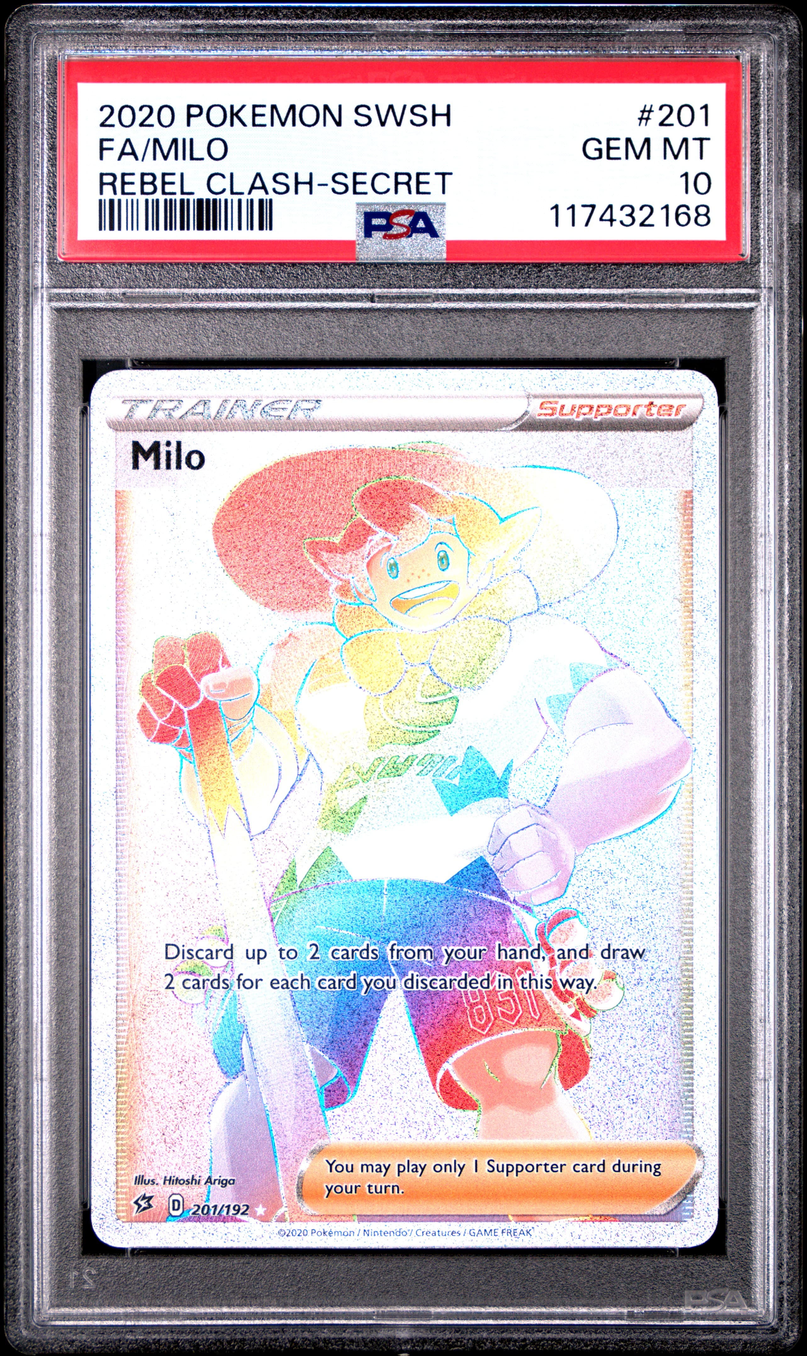 2020 POKEMON SWORD & SHIELD REBEL CLASH FA/MILO #201 REBEL CLASH-SECRET GEM MT 10 117432168
