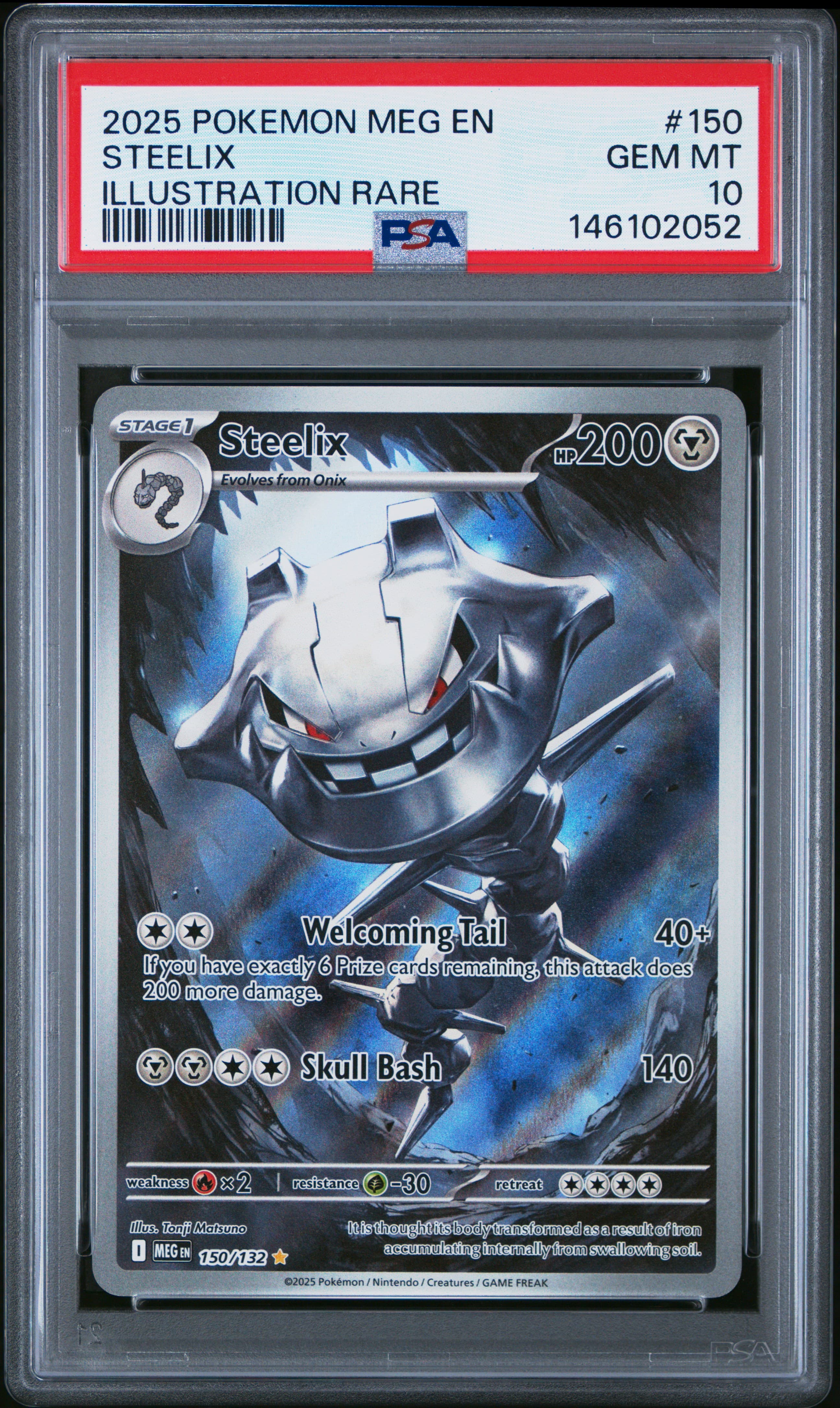 2025 POKEMON MEG EN-MEGA EVOLUTION STEELIX #150 ILLUSTRATION RARE GEM MT 10 146102052