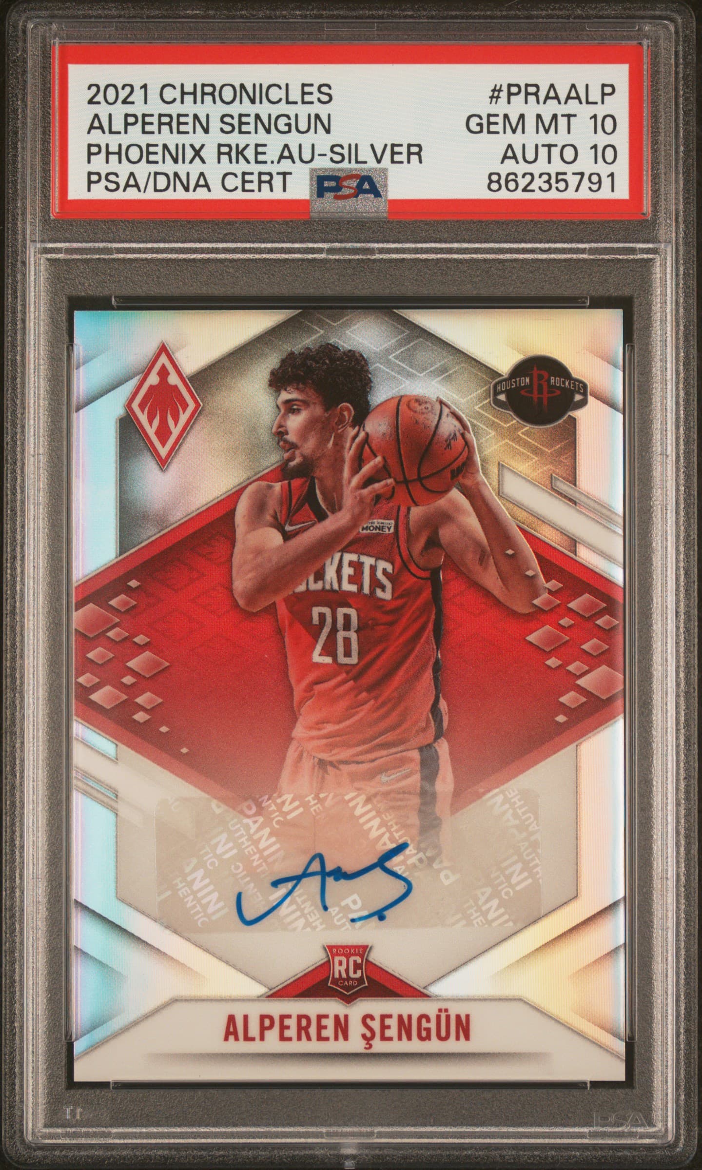 2021 PANINI CHRONICLES PHOENIX ROOKIE AUTOGRAPHS ALPEREN SENGUN #PRAALP PHOENIX RKE.AU-SILVER GEM MT 10 86235791