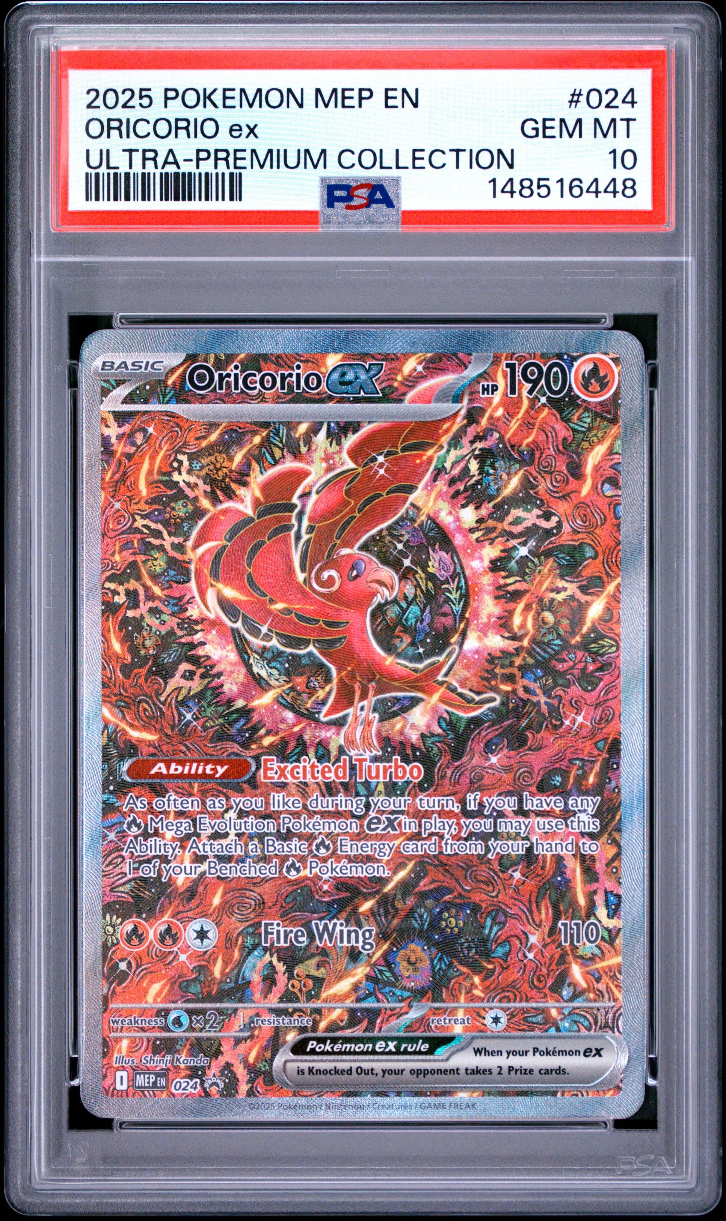 2025 POKEMON MEP EN-ME BLACK STAR PROMO ORICORIO ex #024 ULTRA-PREMIUM COLLECTION GEM MT 10 148516448