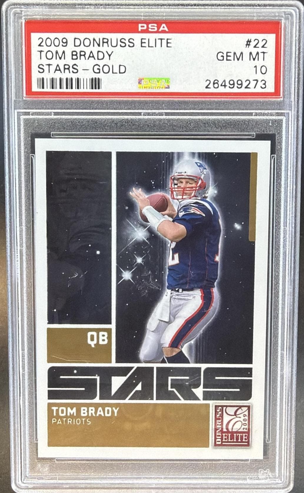 2009 DONRUSS ELITE STARS TOM BRADY #22 STARS-GOLD GEM MT 10 26499273