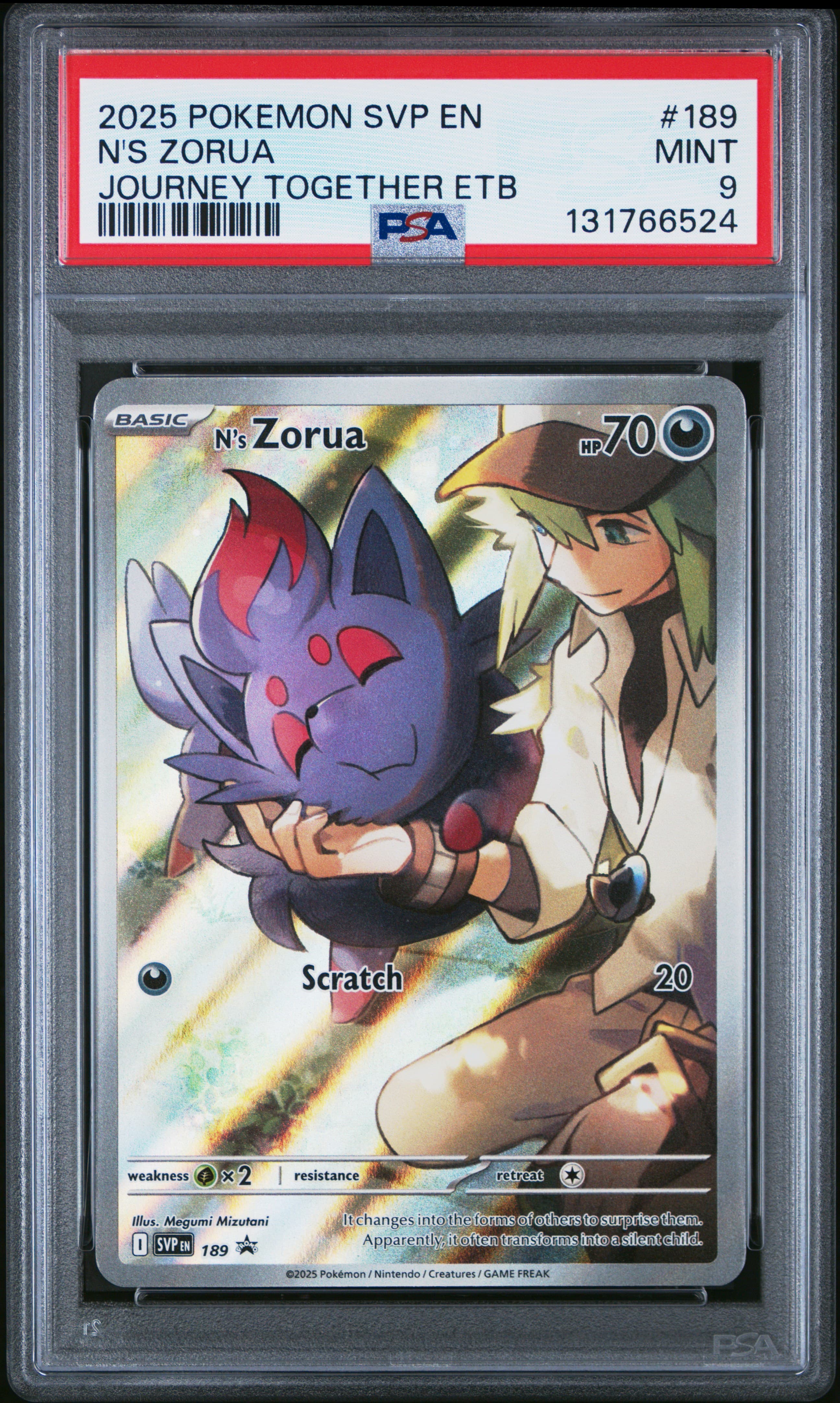 2025 POKEMON SVP EN-SV BLACK STAR PROMO N'S ZORUA #189 JOURNEY TOGETHER ETB MINT 9 131766524