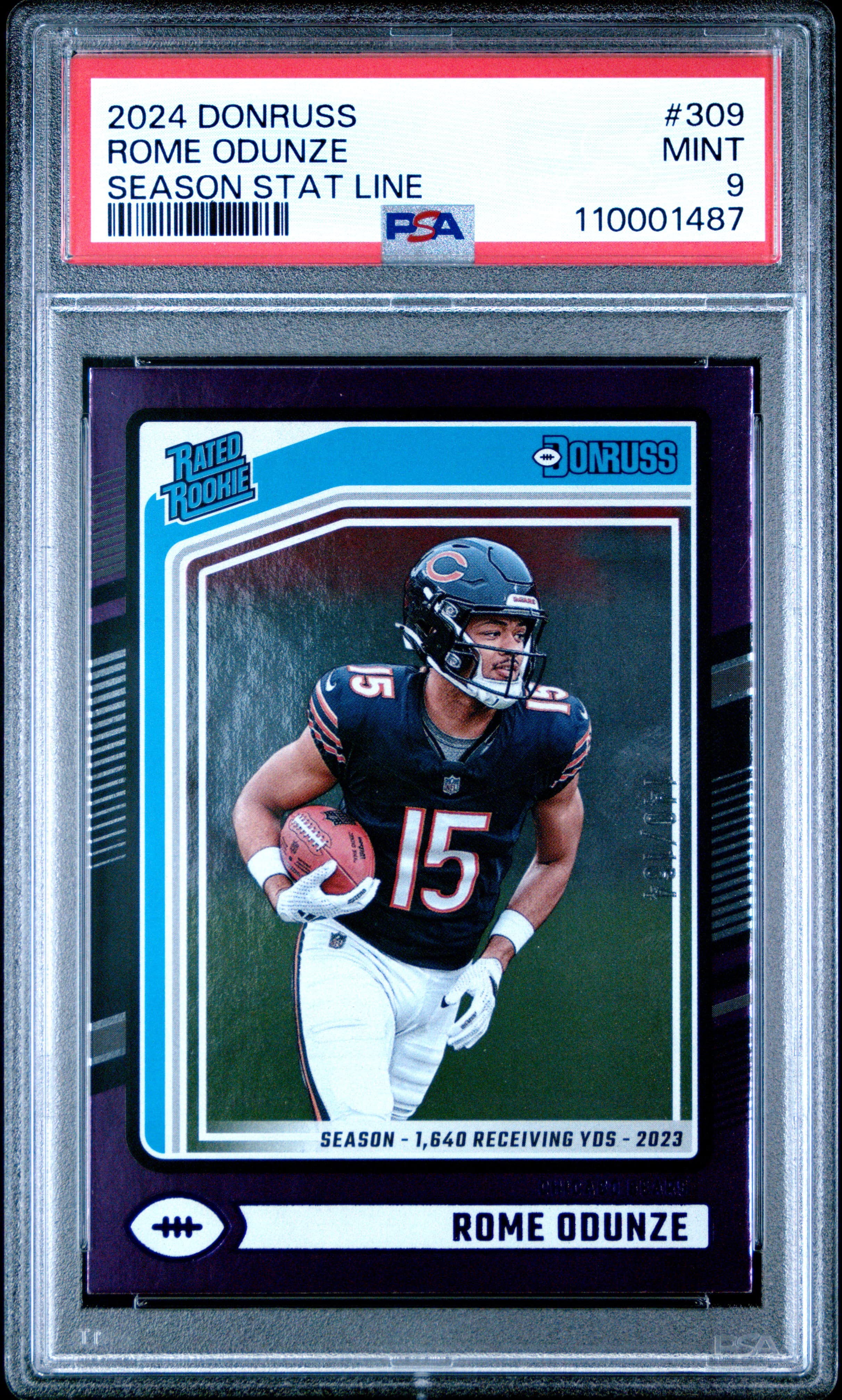 2024 PANINI DONRUSS ROME ODUNZE #309 SEASON STAT LINE MINT 9 110001487