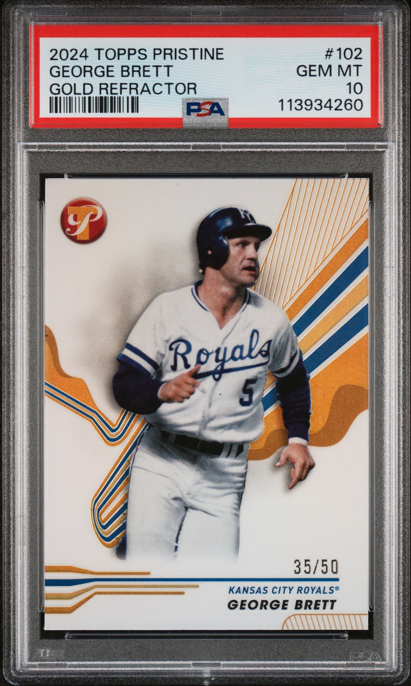2024 TOPPS PRISTINE GEORGE BRETT #102 GOLD REFRACTOR GEM MT 10 113934260