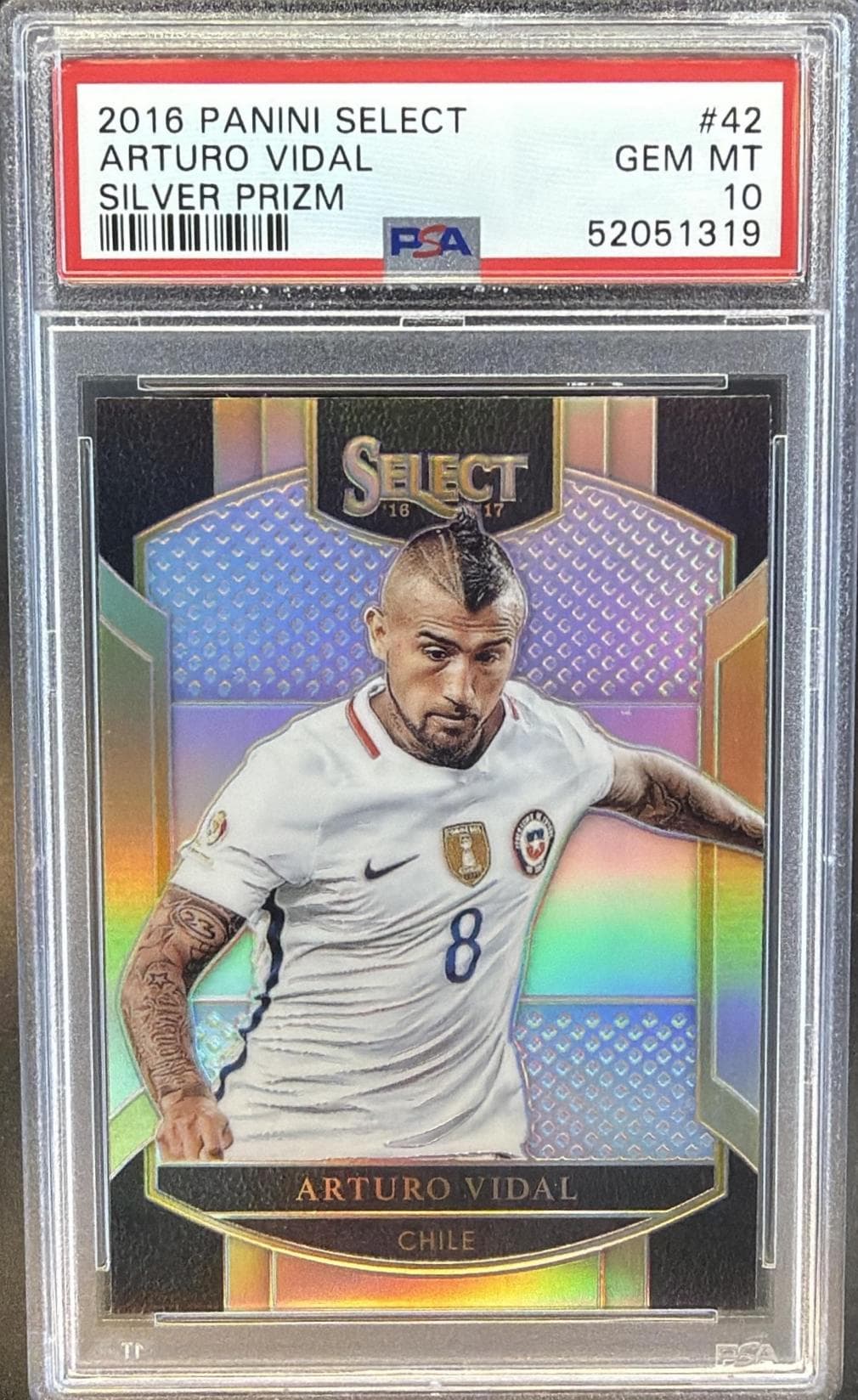 2016 PANINI SELECT ARTURO VIDAL #42 SILVER PRIZM GEM MT 10 52051319