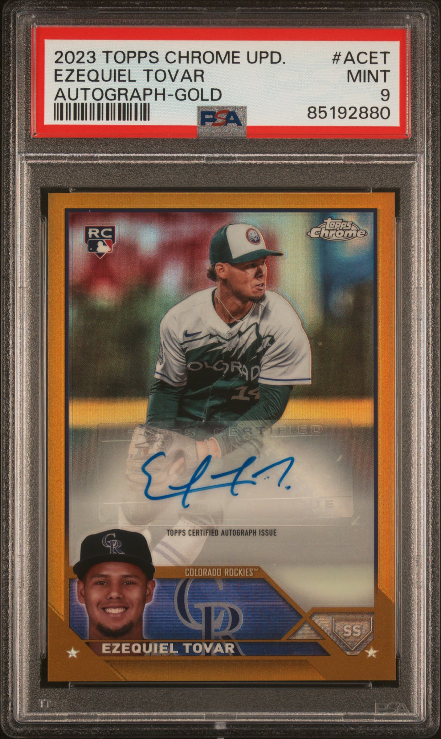 2023 TOPPS CHROME UPDATE AUTOGRAPH EZEQUIEL TOVAR #ACET AUTOGRAPH-GOLD REFRACTOR MINT 9 85192880