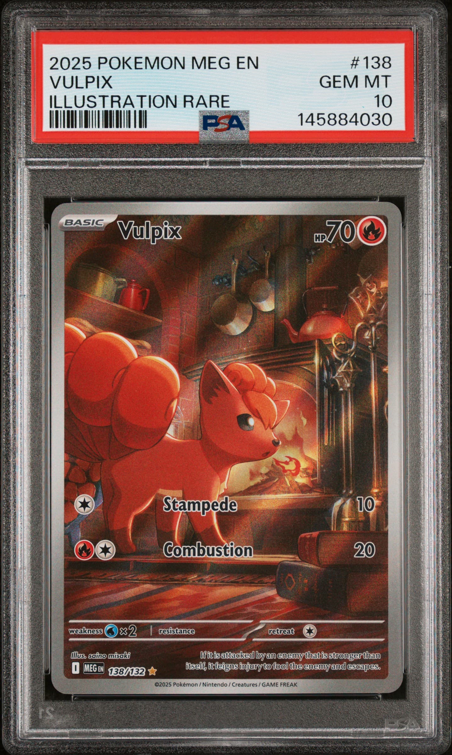 2025 POKEMON MEG EN-MEGA EVOLUTION VULPIX #138 ILLUSTRATION RARE GEM MT 10 145884030