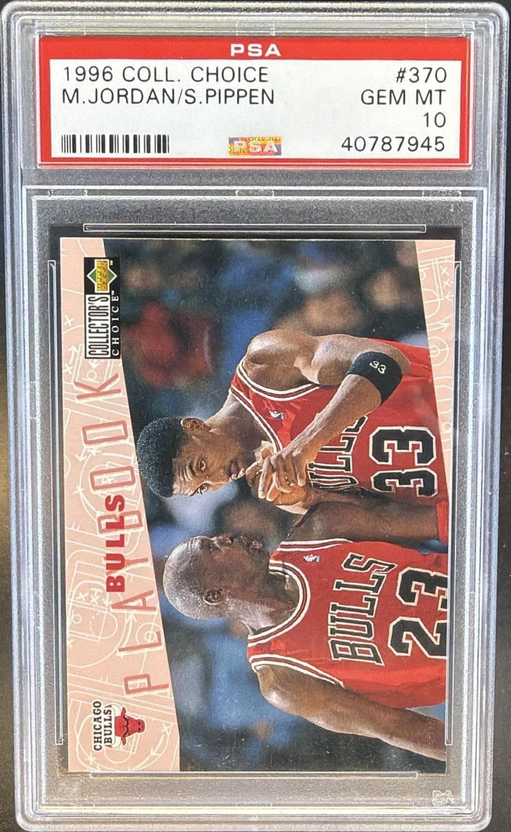 1996 COLLECTOR'S CHOICE M.JORDAN/S.PIPPEN #370 GEM MT 10 40787945
