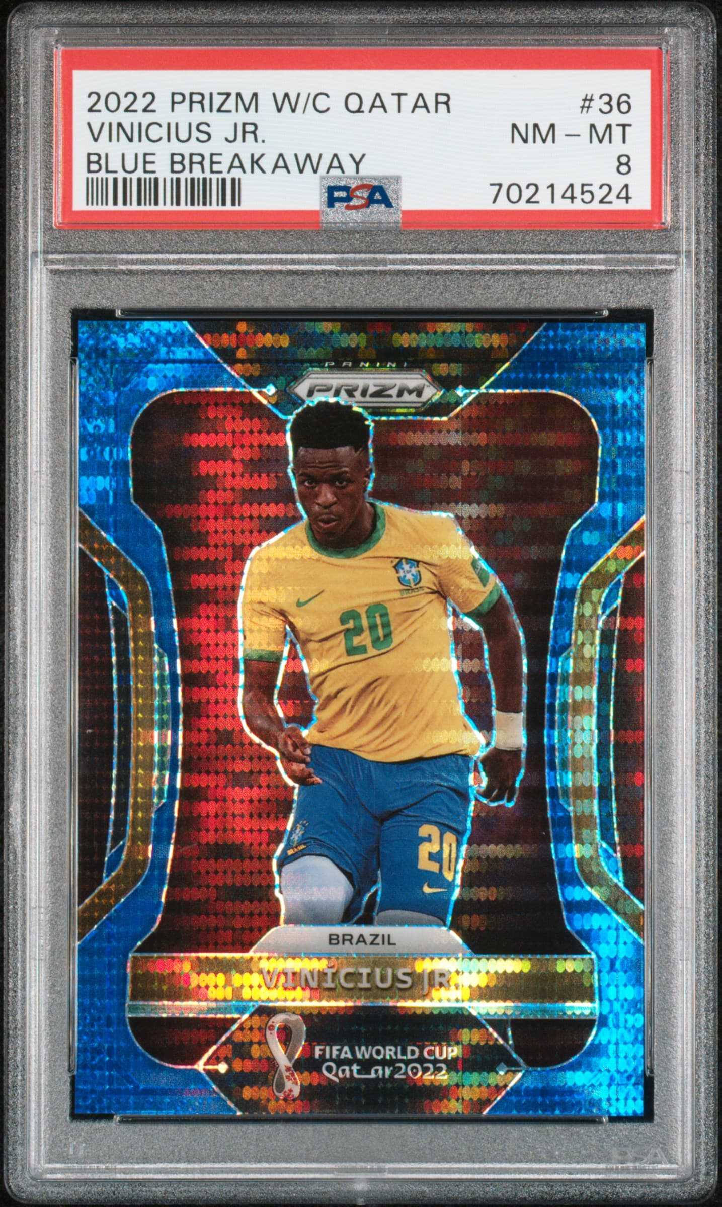 2022 PANINI PRIZM WORLD CUP QATAR VINICIUS JR. #36 BLUE BREAKAWAY NM-MT 8 70214524