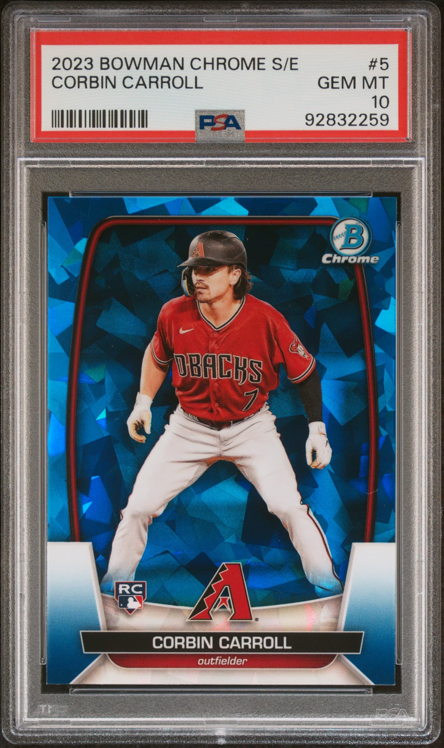 2023 BOWMAN CHROME SAPPHIRE EDITION CORBIN CARROLL #5 GEM MT 10 92832259