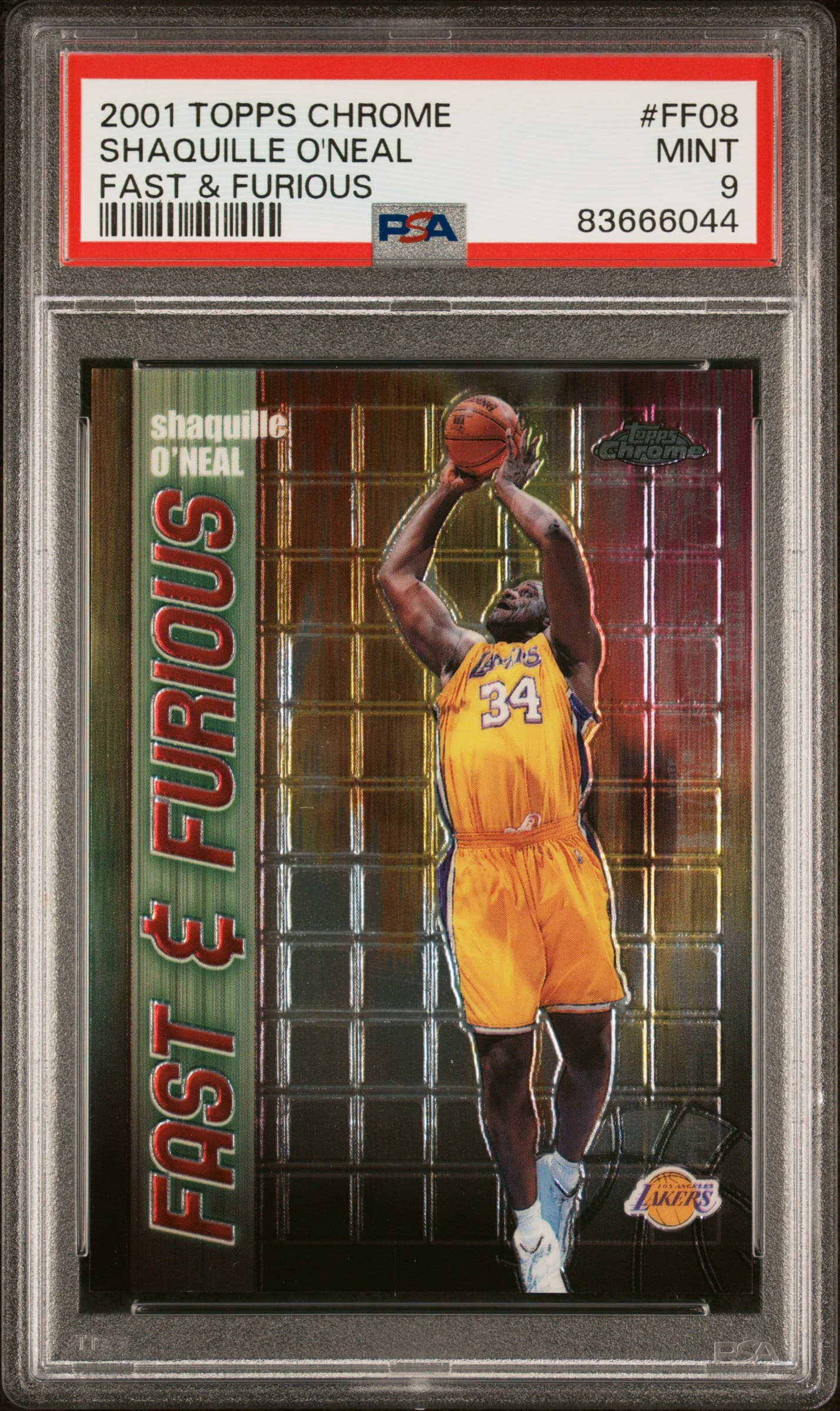 2001 TOPPS CHROME FAST & FURIOUS SHAQUILLE O'NEAL #FF08 FAST & FURIOUS MINT 9 83666044