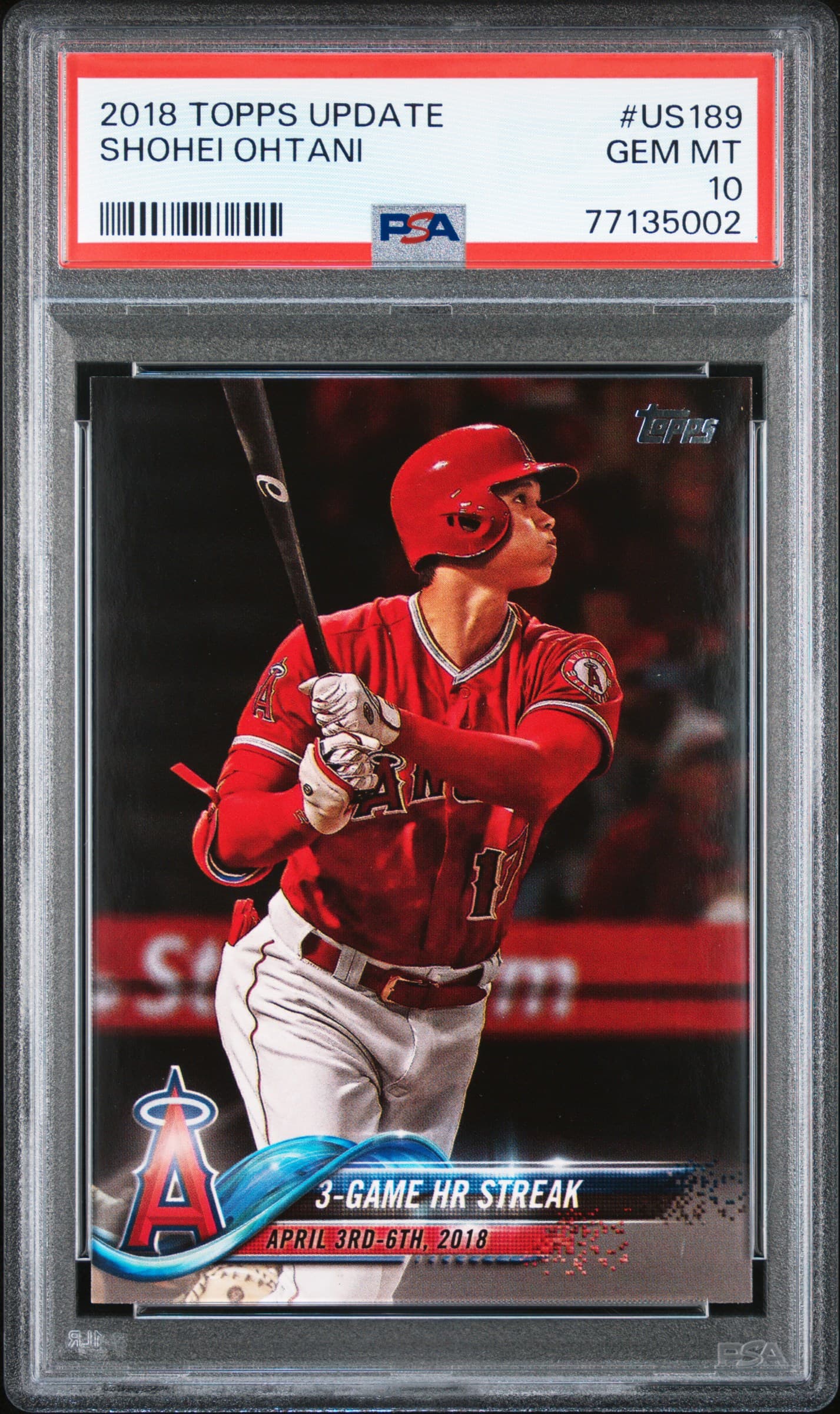 2018 TOPPS UPDATE SHOHEI OHTANI #US189 GEM MT 10 77135002