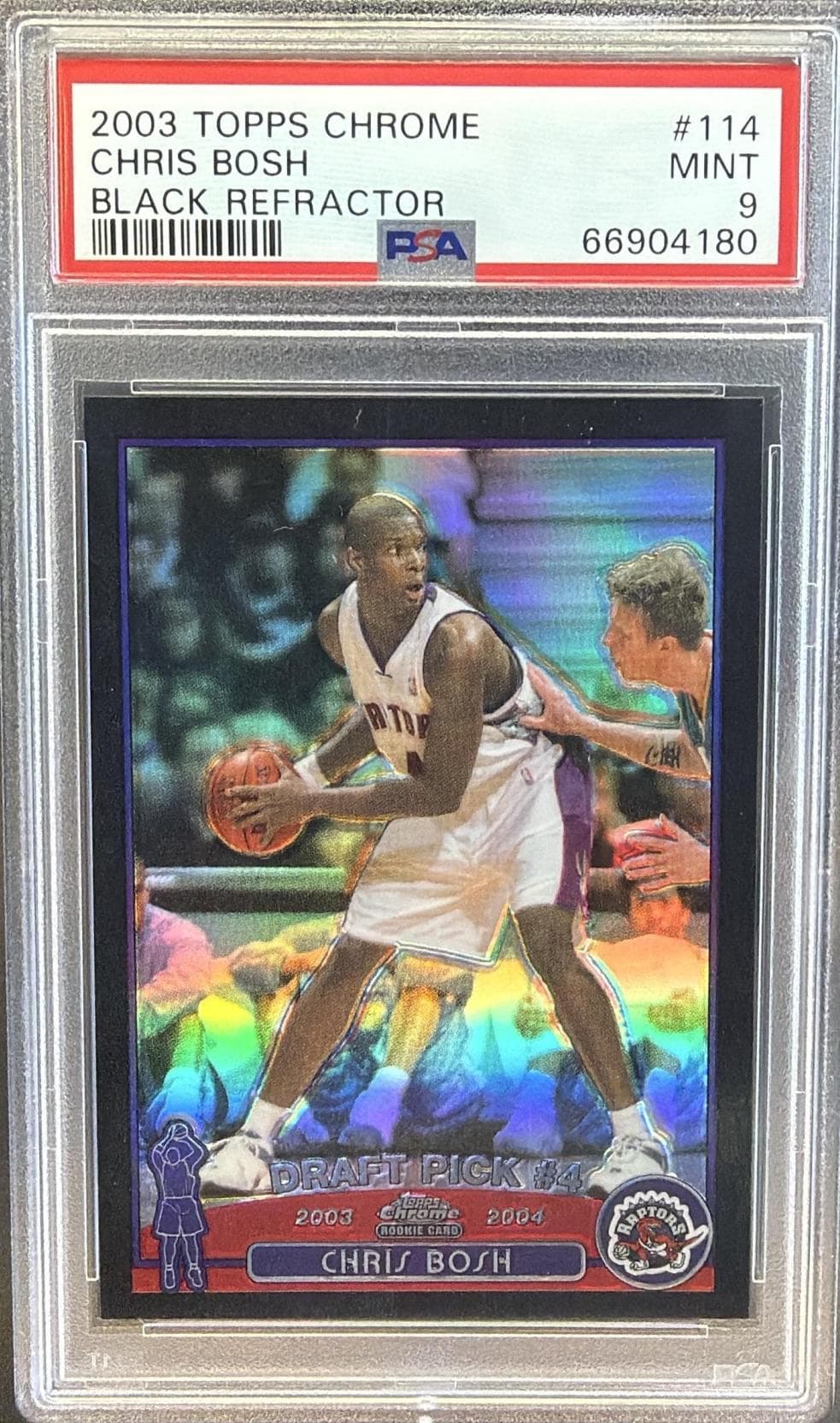 2003 TOPPS CHROME CHRIS BOSH #114 BLACK REFRACTOR MINT 9 66904180