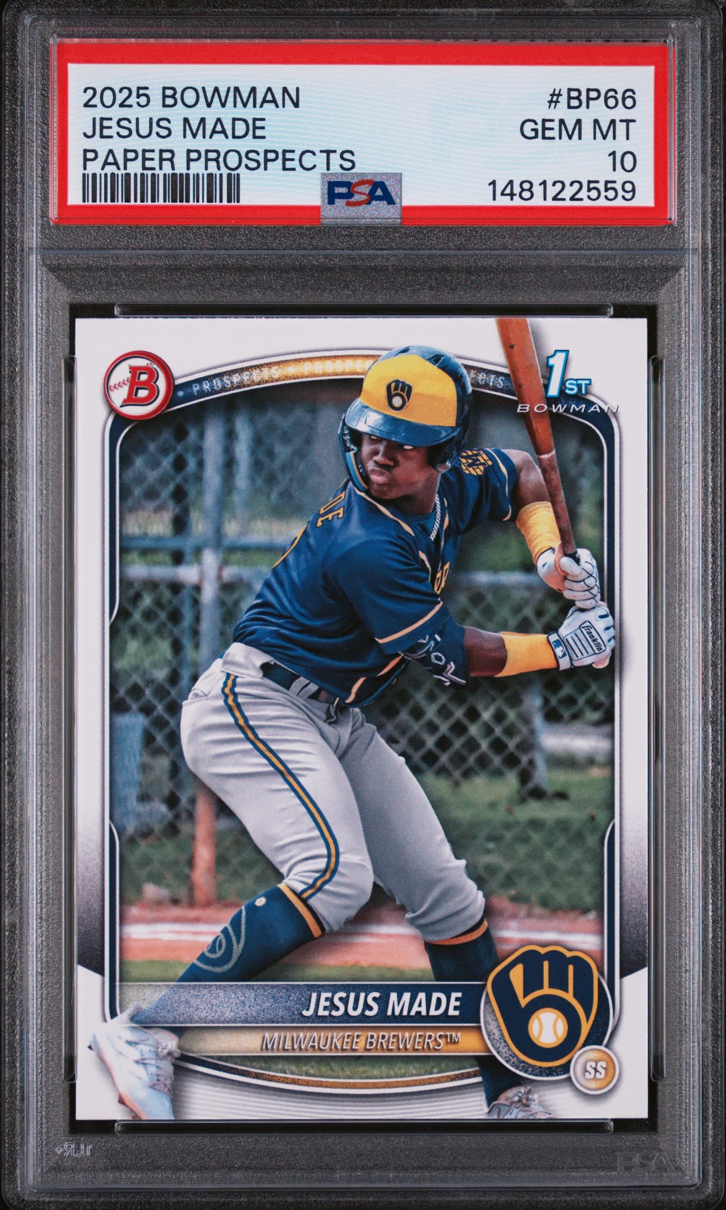 2025 BOWMAN PAPER PROSPECTS JESUS MADE #BP66 GEM MT 10 148122559