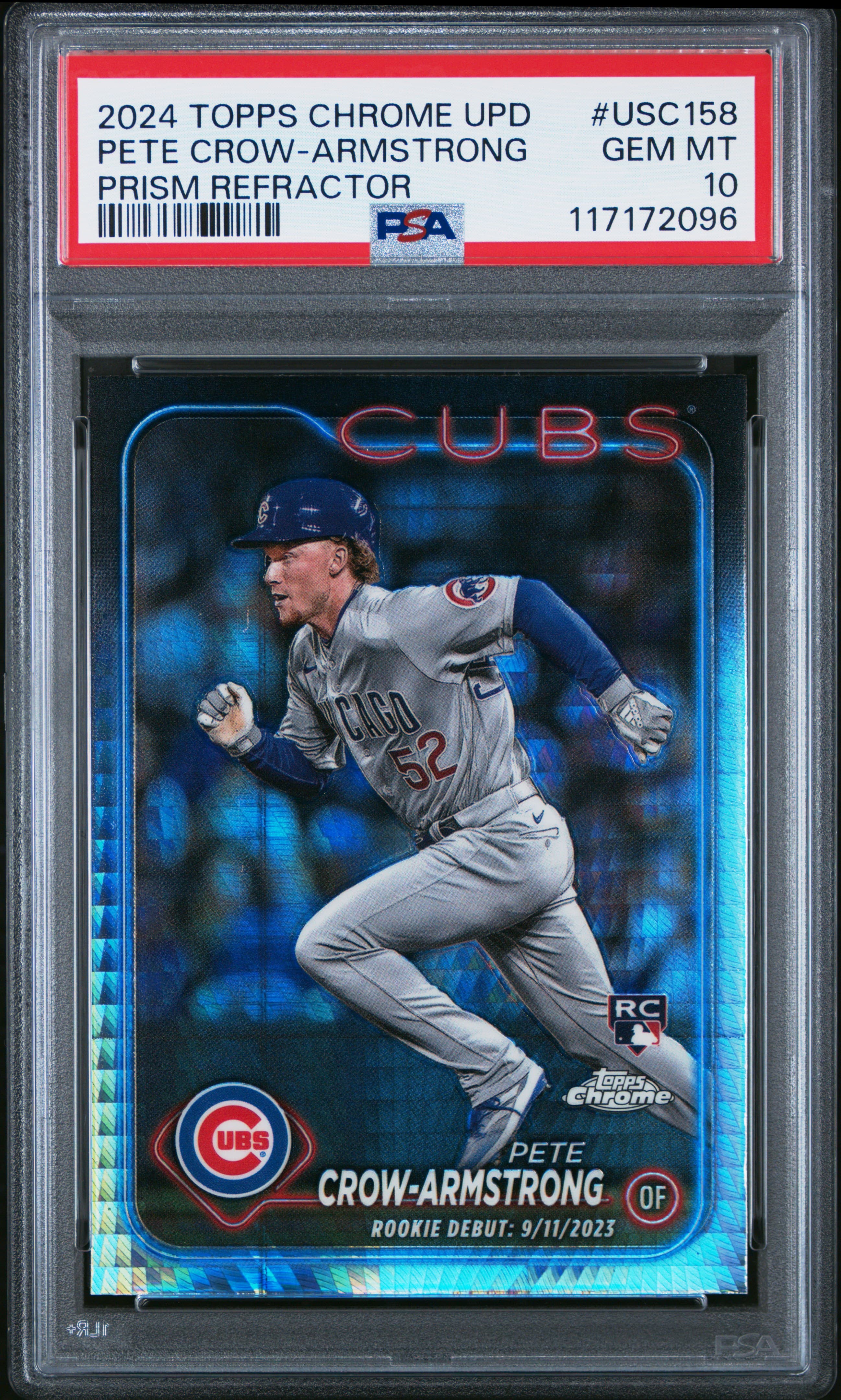 2024 TOPPS CHROME UPDATE PETE CROW-ARMSTRONG #USC158 PRISM REFRACTOR GEM MT 10 117172096