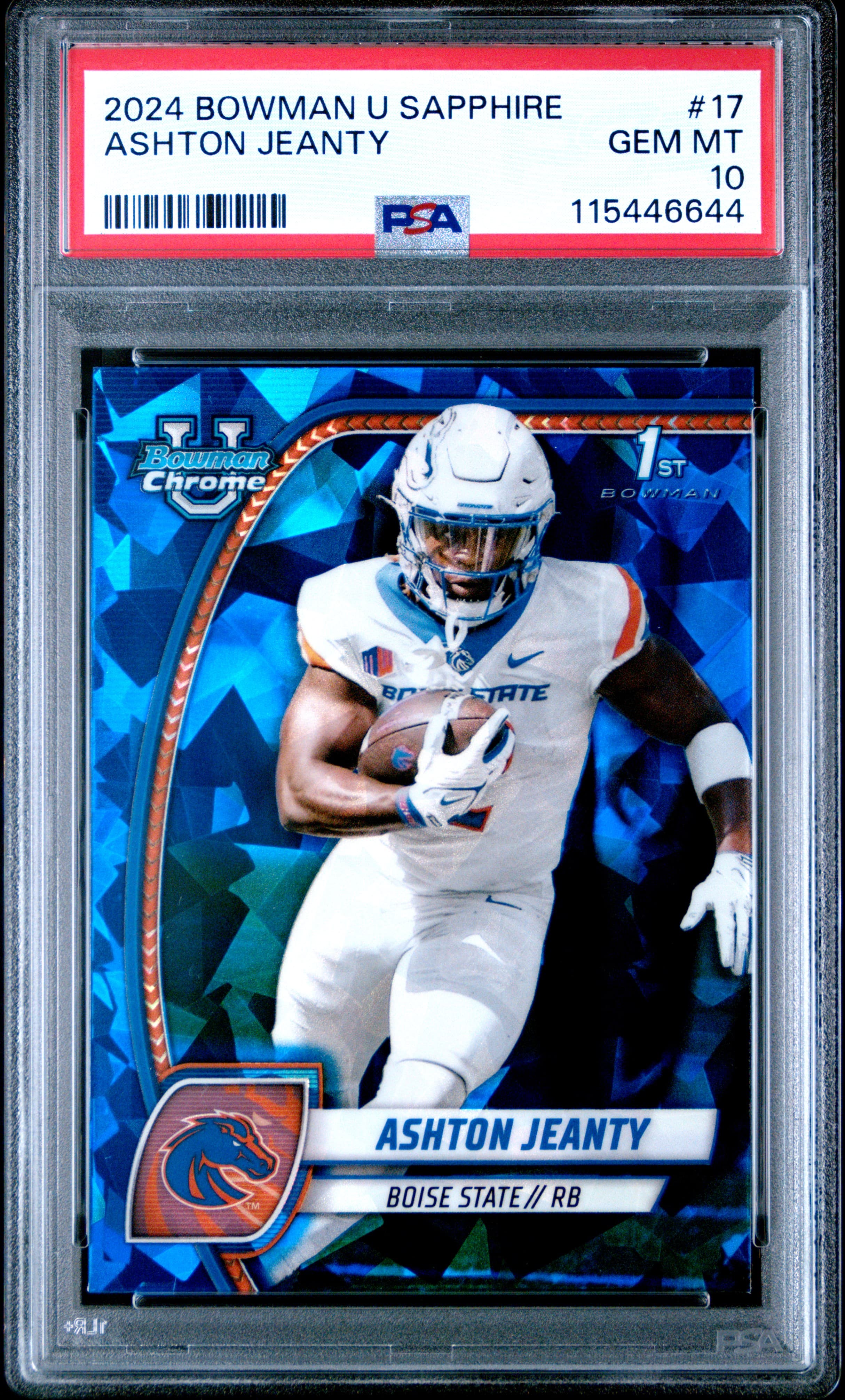 2024 BOWMAN UNIVERSITY CHROME SAPPHIRE ASHTON JEANTY #17 GEM MT 10 115446644