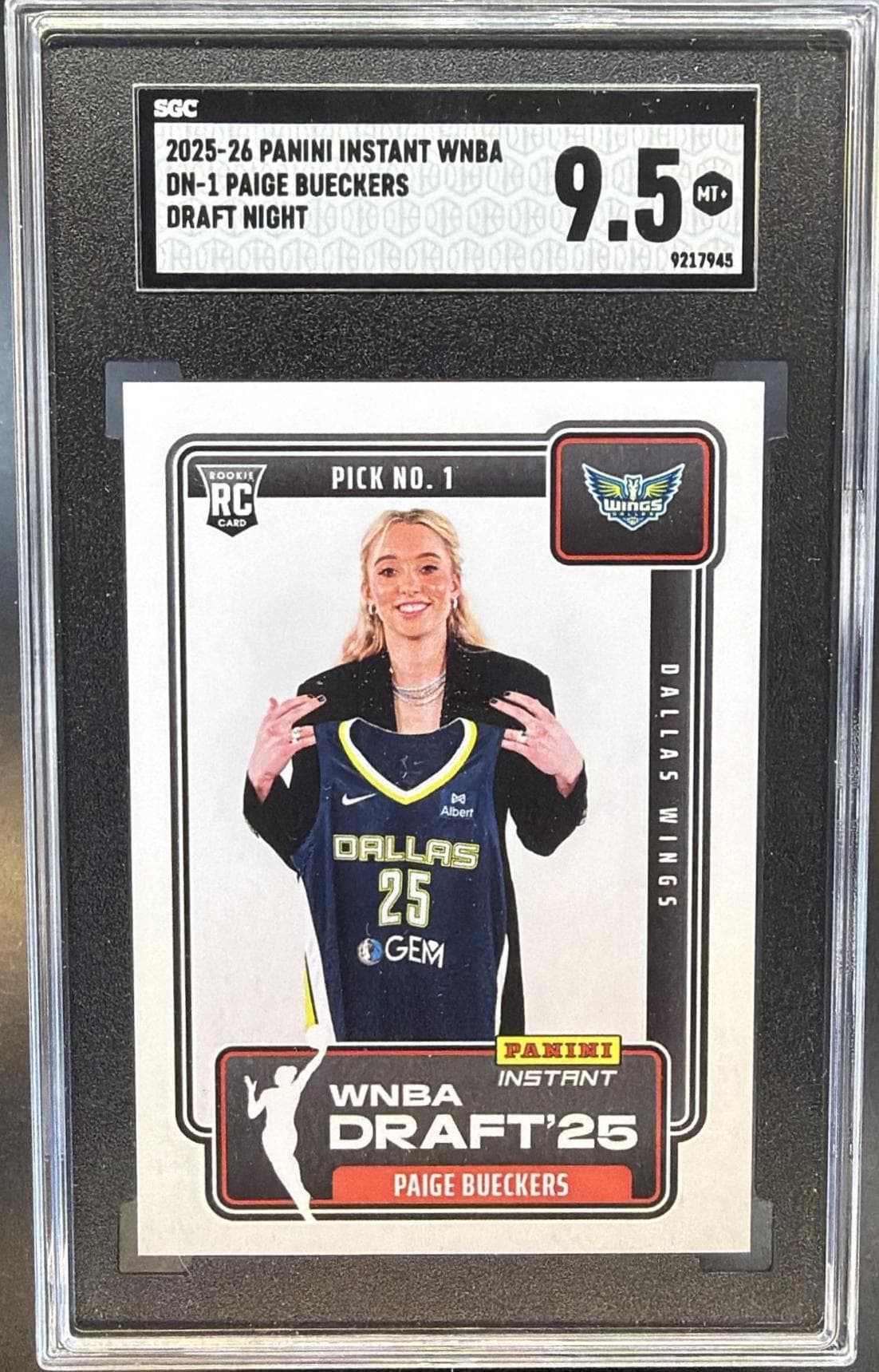 2025 Panini Instant Paige Bueckers WNBA Draft Night SGC 9.5