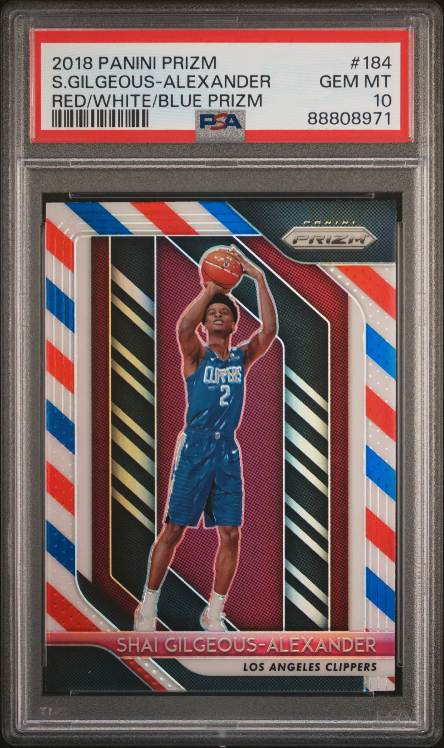 2018 PANINI PRIZM S.GILGEOUS-ALEXANDER #184 RED/WHITE/BLUE PRIZM GEM MT 10 88808971