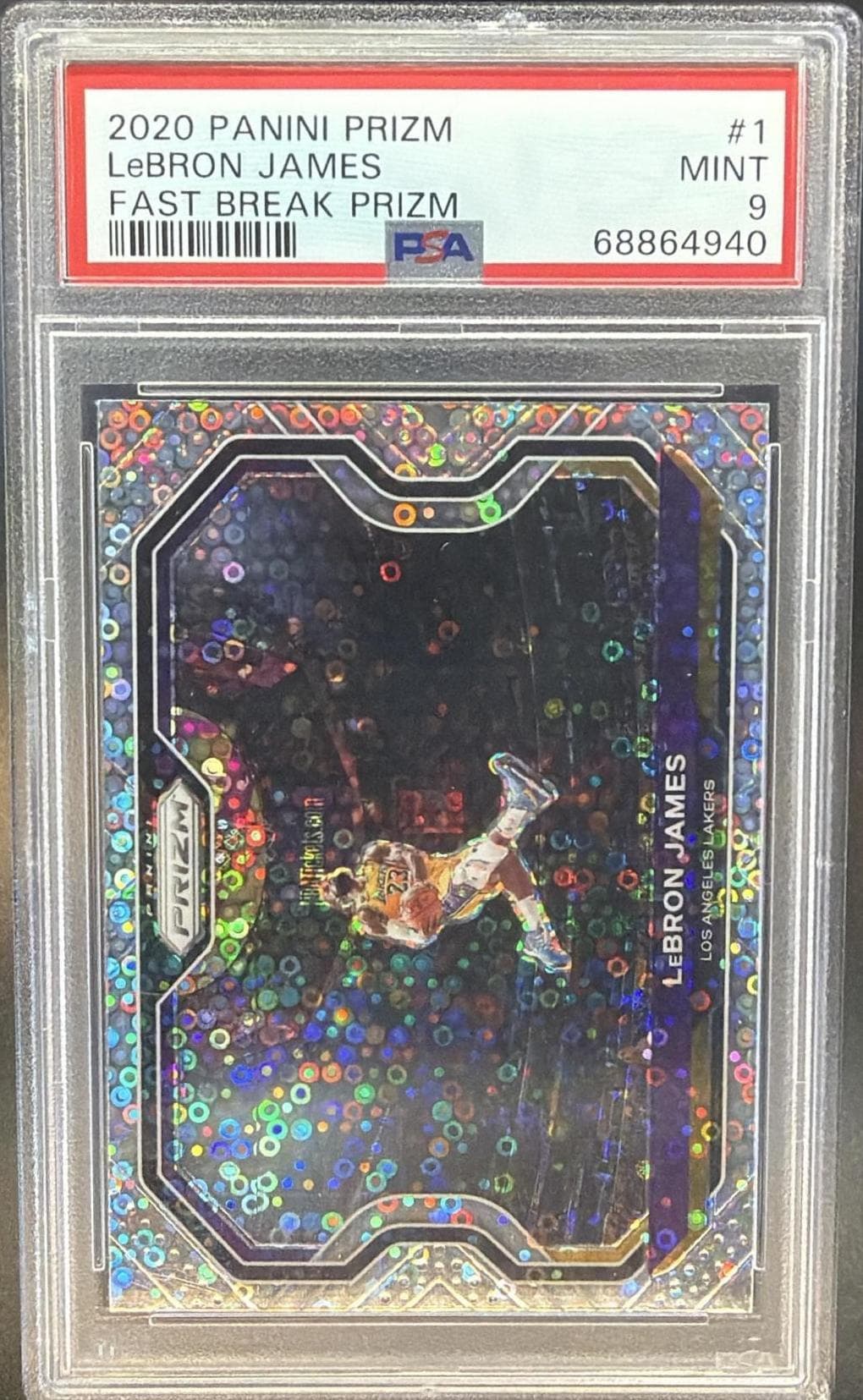 2020 PANINI PRIZM LeBRON JAMES #1 FAST BREAK PRIZM MINT 9 68864940