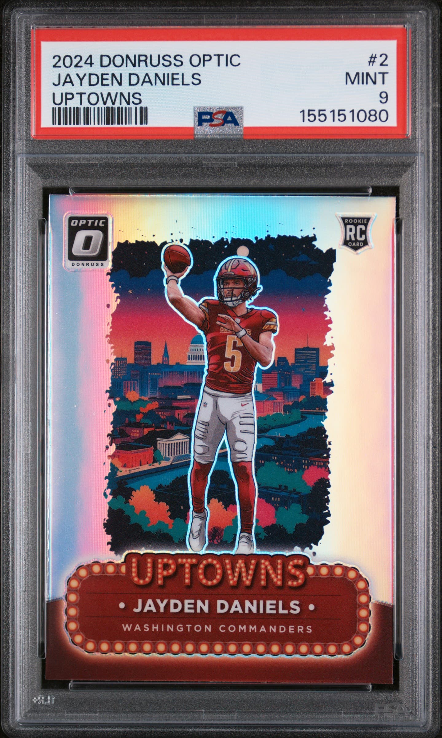 2024 PANINI DONRUSS OPTIC UPTOWNS JAYDEN DANIELS #2 MINT 9 155151080