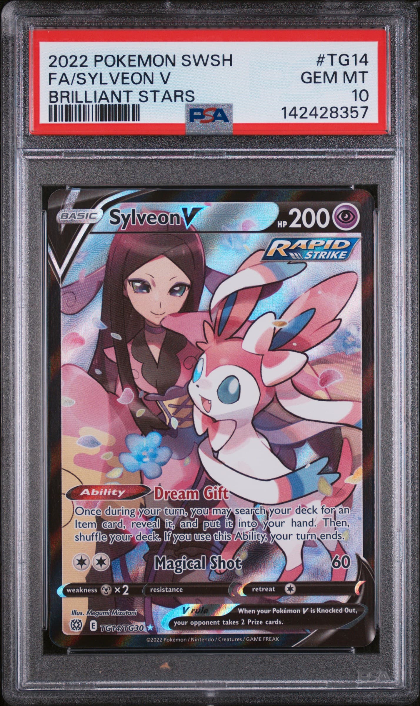 2022 POKEMON SWORD & SHIELD BRILLIANT STARS FA/SYLVEON V #TG14 BRILLIANT STARS GEM MT 10 142428357