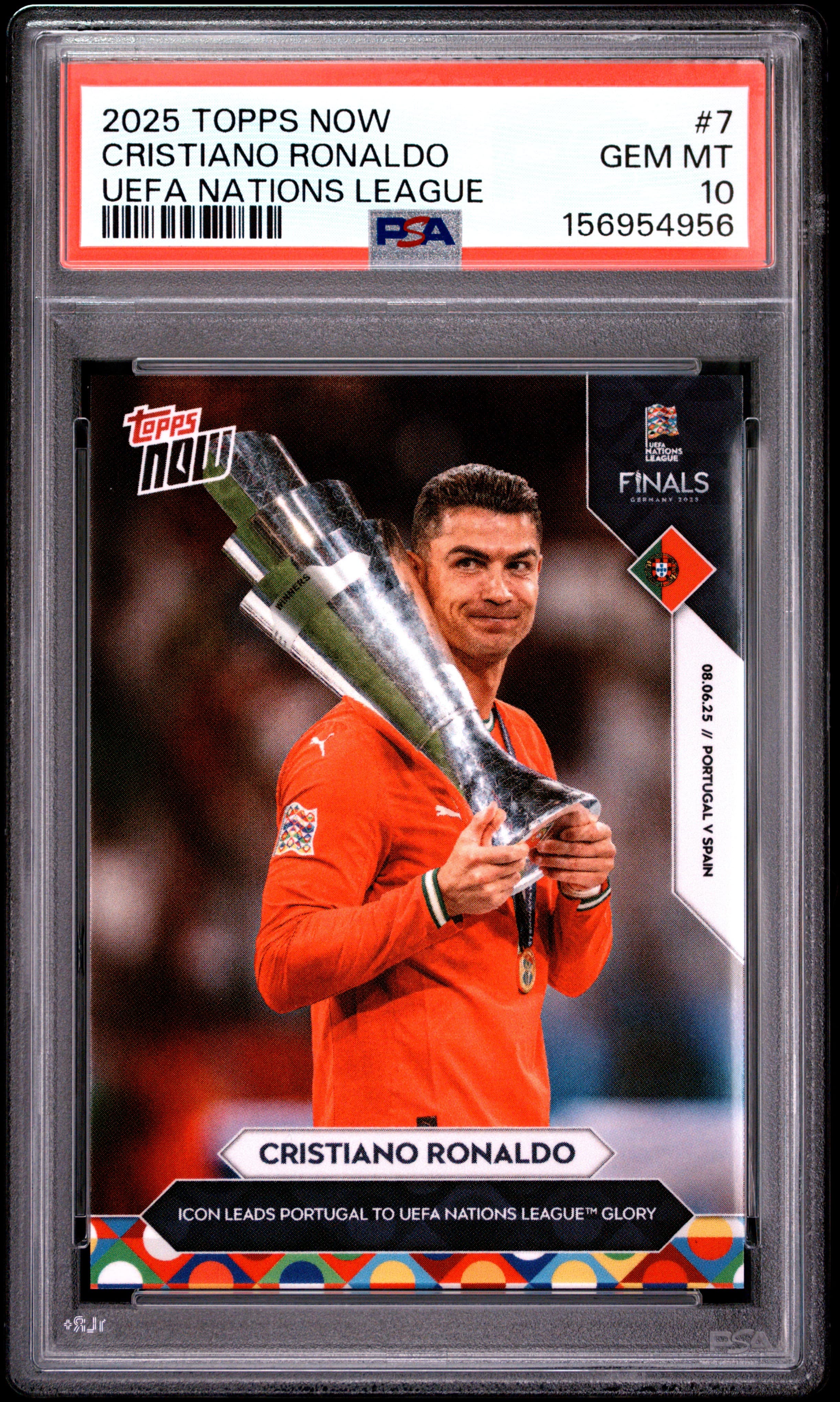 2025 TOPPS NOW UEFA NATIONS LEAGUE CRISTIANO RONALDO #7 GEM MT 10 156954956