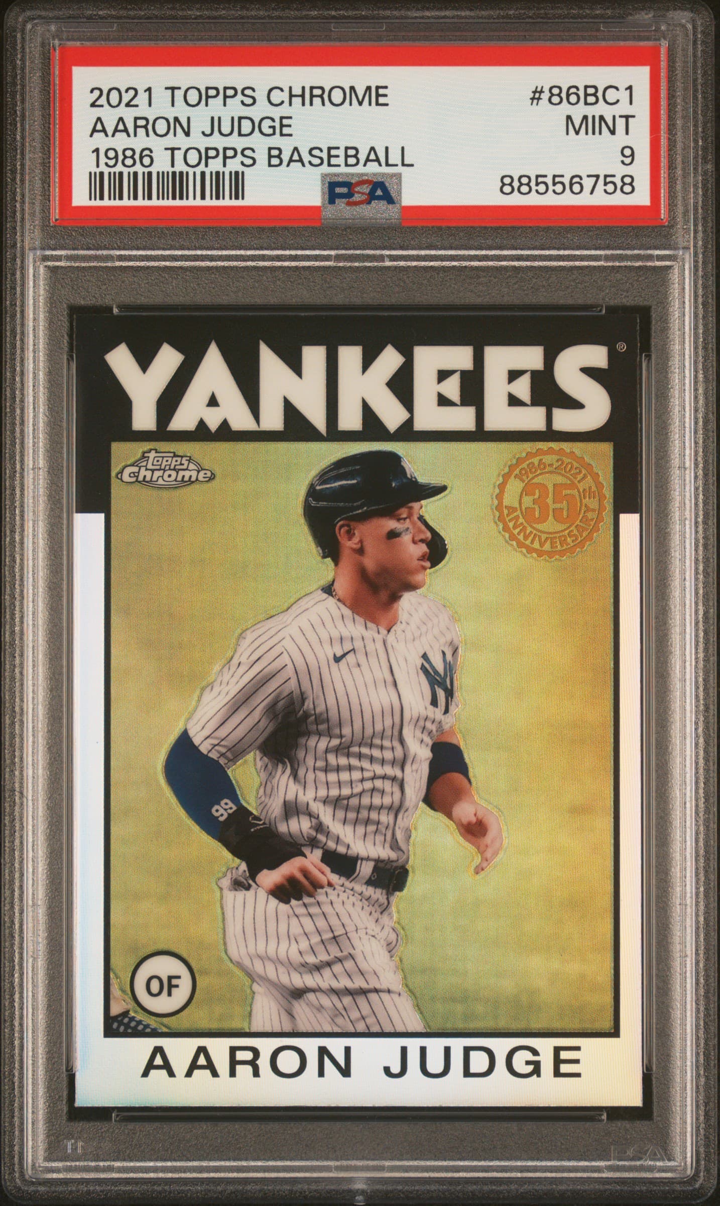 2021 TOPPS CHROME 1986 TOPPS BASEBALL AARON JUDGE #86BC1 1986 TOPPS BASEBALL MINT 9 88556758