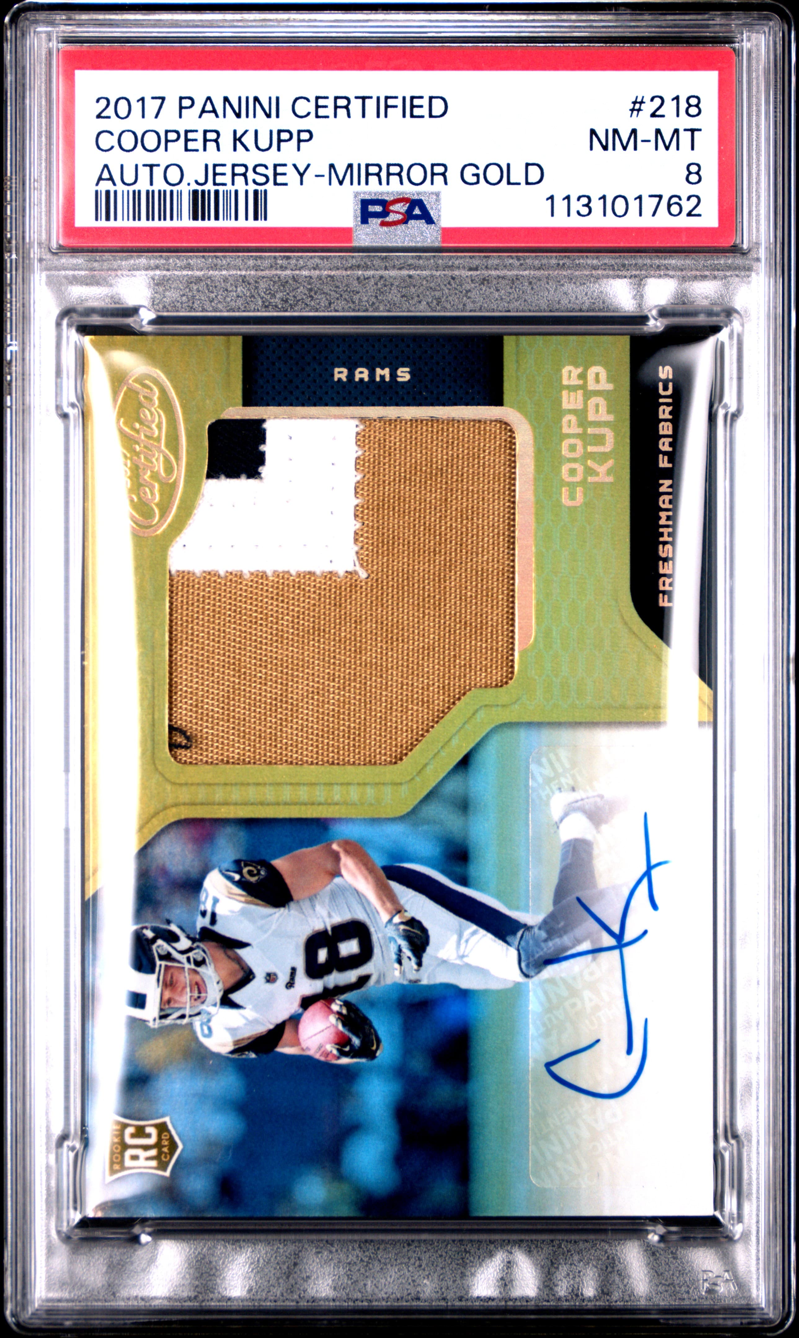 2017 PANINI CERTIFIED COOPER KUPP #218 AUTO.JERSEY-MIRROR GOLD NM-MT 8 113101762