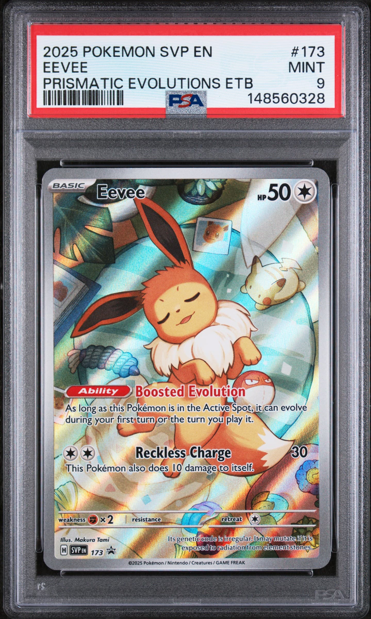 2025 POKEMON SVP EN-SV BLACK STAR PROMO EEVEE #173 PRISMATIC EVOLUTIONS ETB MINT 9 148560328