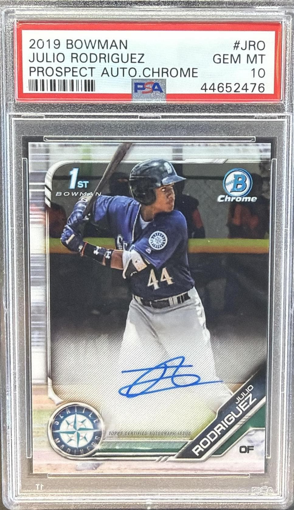 2019 BOWMAN PROSPECT AUTOGRAPHS CHROME JULIO RODRIGUEZ #JRO PROSPECT AUTO.CHROME GEM MT 10 44652476
