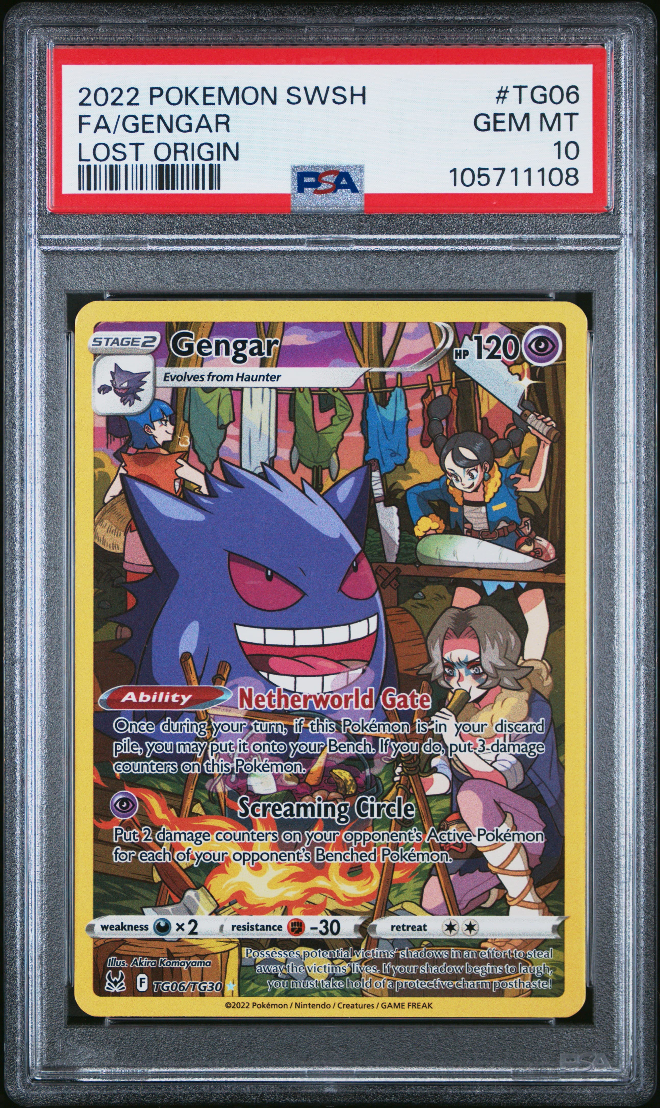 2022 POKEMON SWORD & SHIELD LOST ORIGIN FA/GENGAR #TG06 LOST ORIGIN GEM MT 10 105711108
