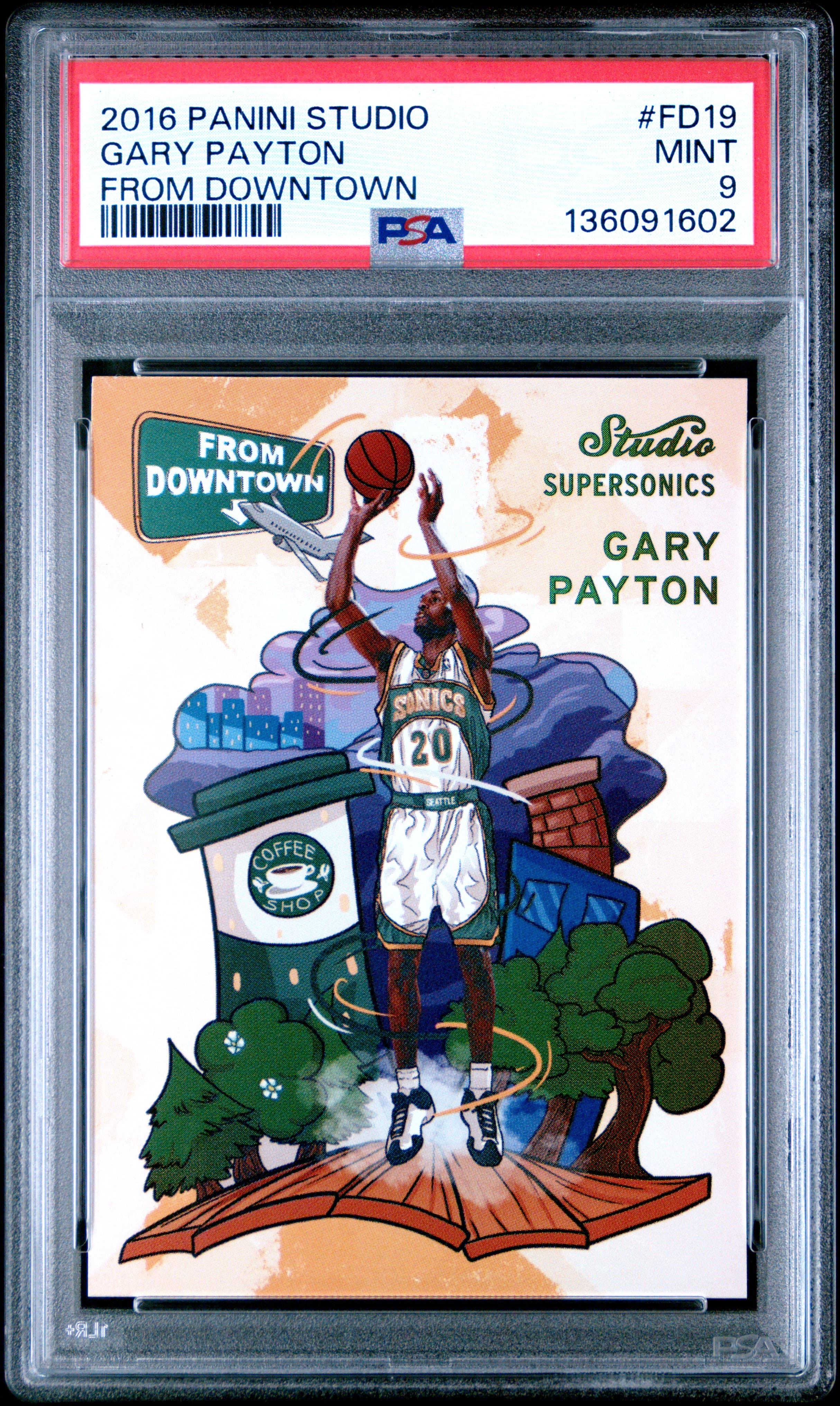 2016 PANINI STUDIO FROM DOWNTOWN GARY PAYTON #FD19 FROM DOWNTOWN MINT 9 136091602