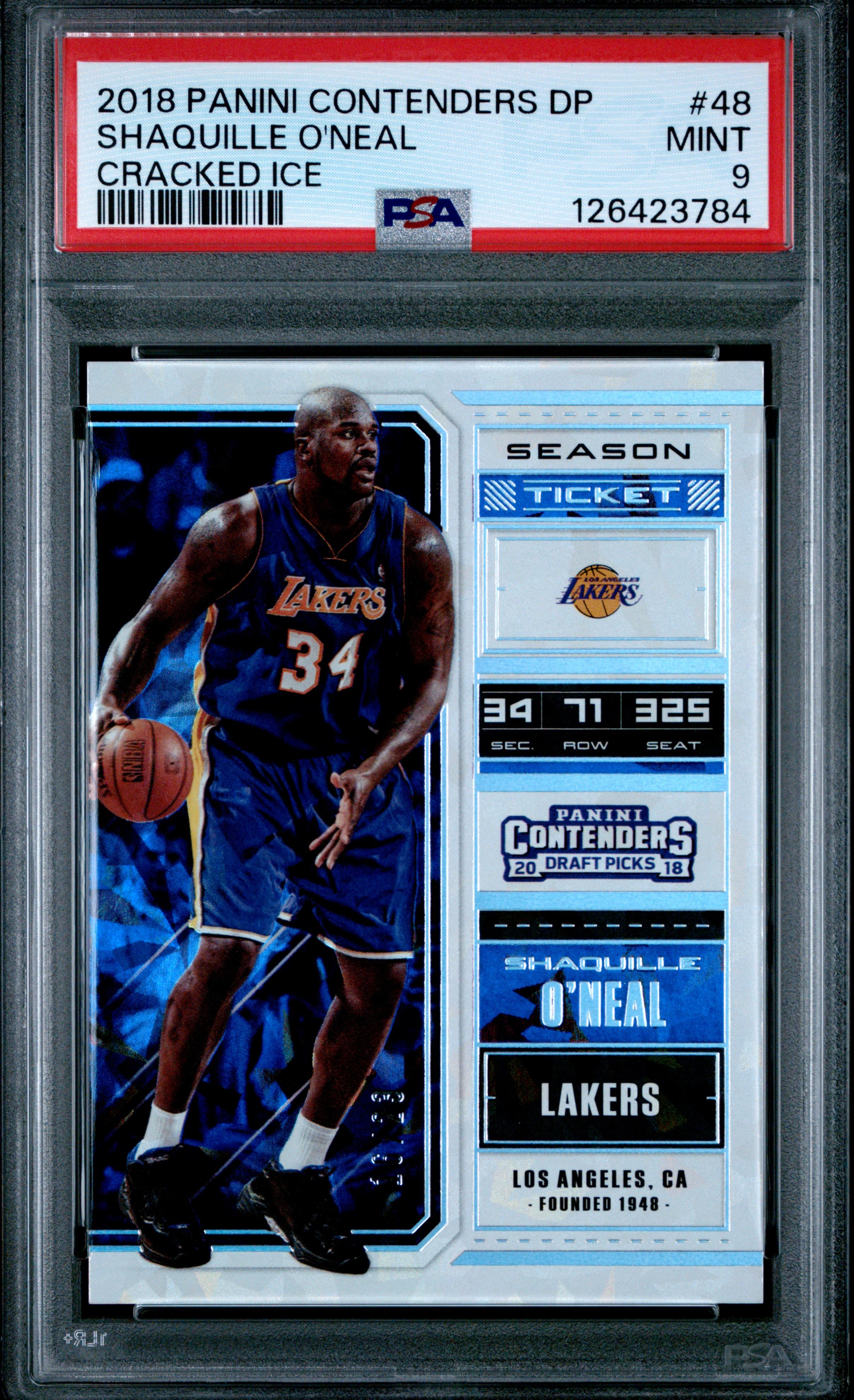 2018 PANINI CONTENDERS DRAFT PICKS SHAQUILLE O'NEAL #48 CRACKED ICE MINT 9 126423784