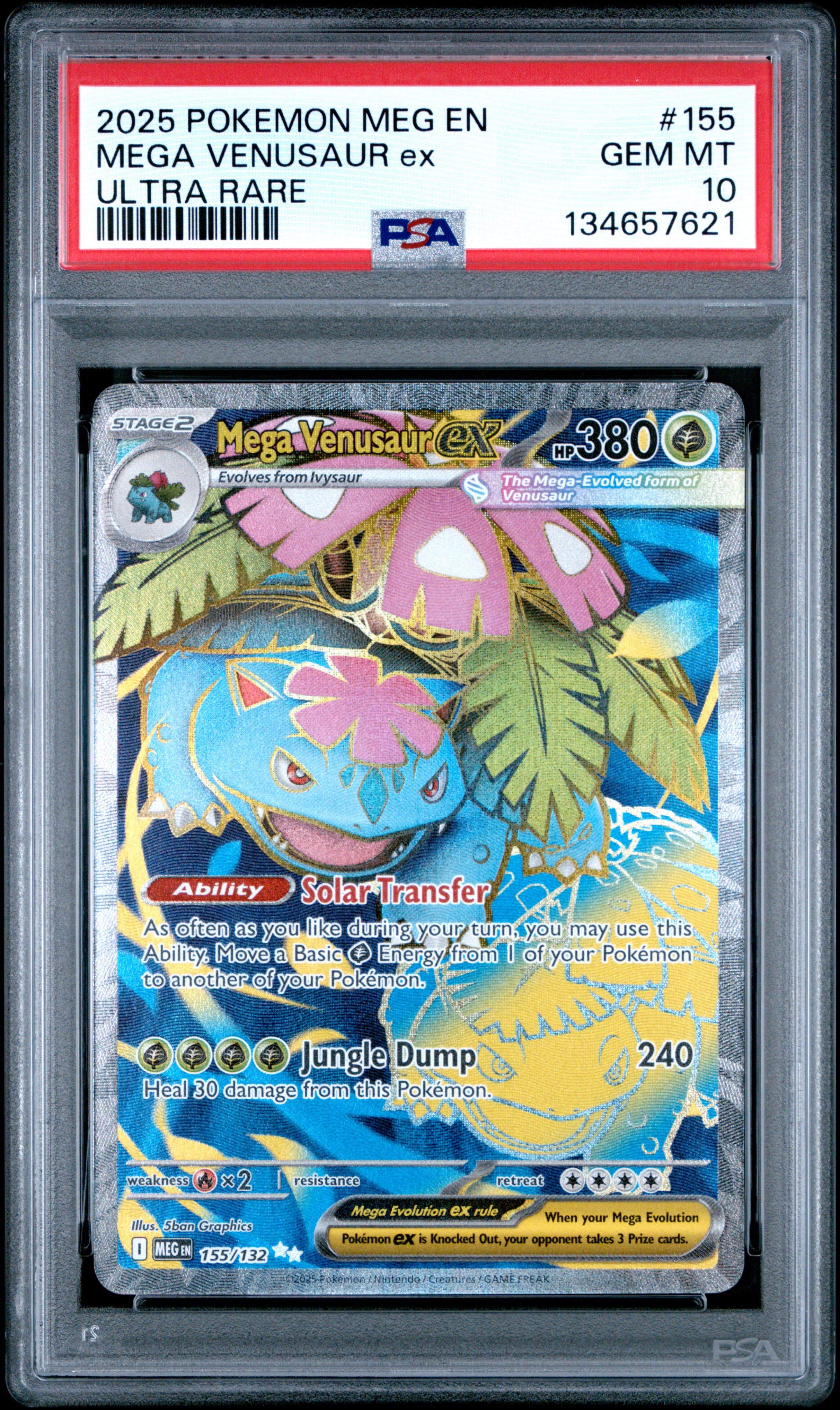 2025 POKEMON MEG EN-MEGA EVOLUTION MEGA VENUSAUR ex #155 ULTRA RARE GEM MT 10 134657621