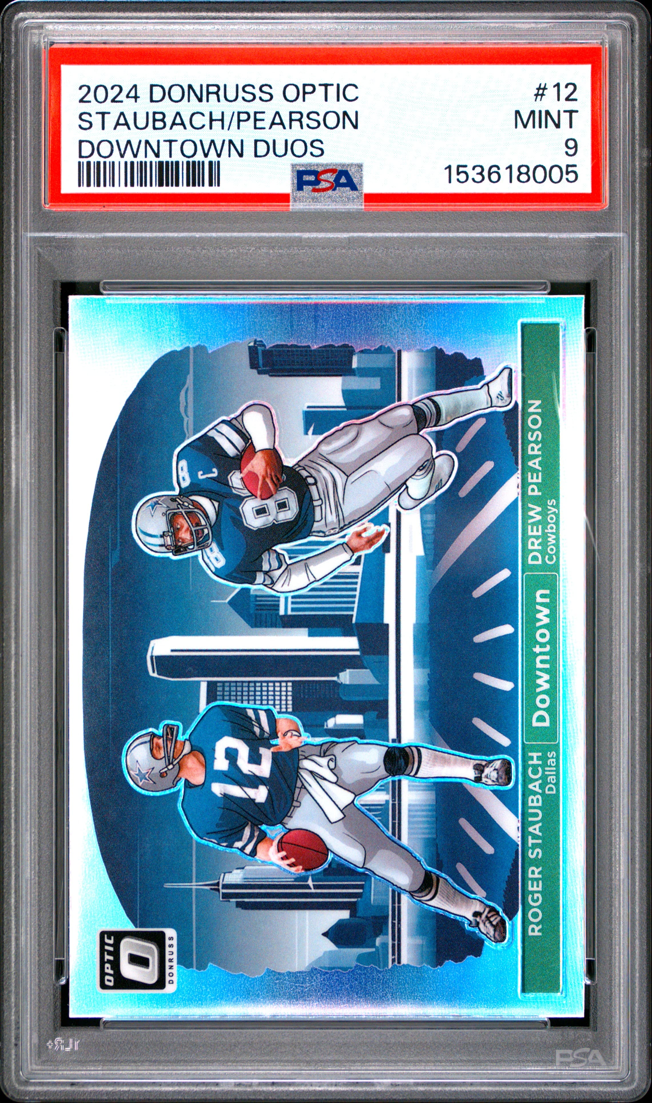 2024 PANINI DONRUSS OPTIC DOWNTOWN DUOS STAUBACH/PEARSON #12 MINT 9 153618005