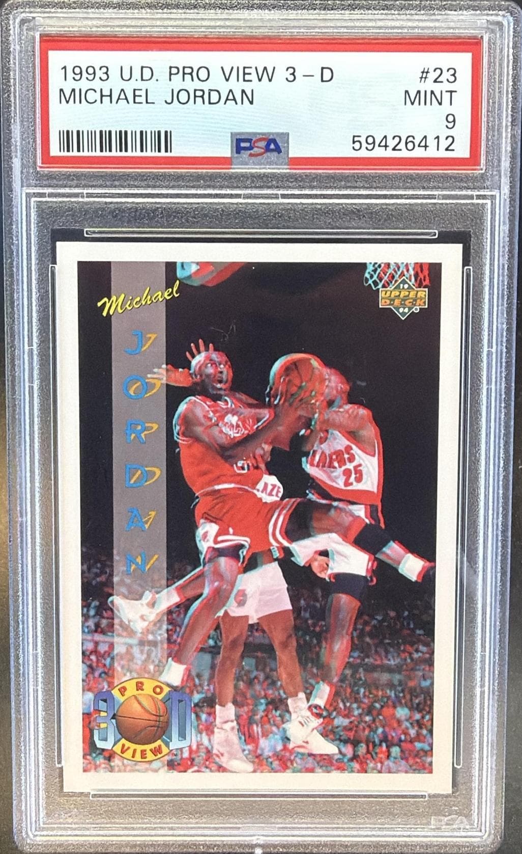 1993 UPPER DECK PRO VIEW 3-D MICHAEL JORDAN #23 MINT 9 59426412