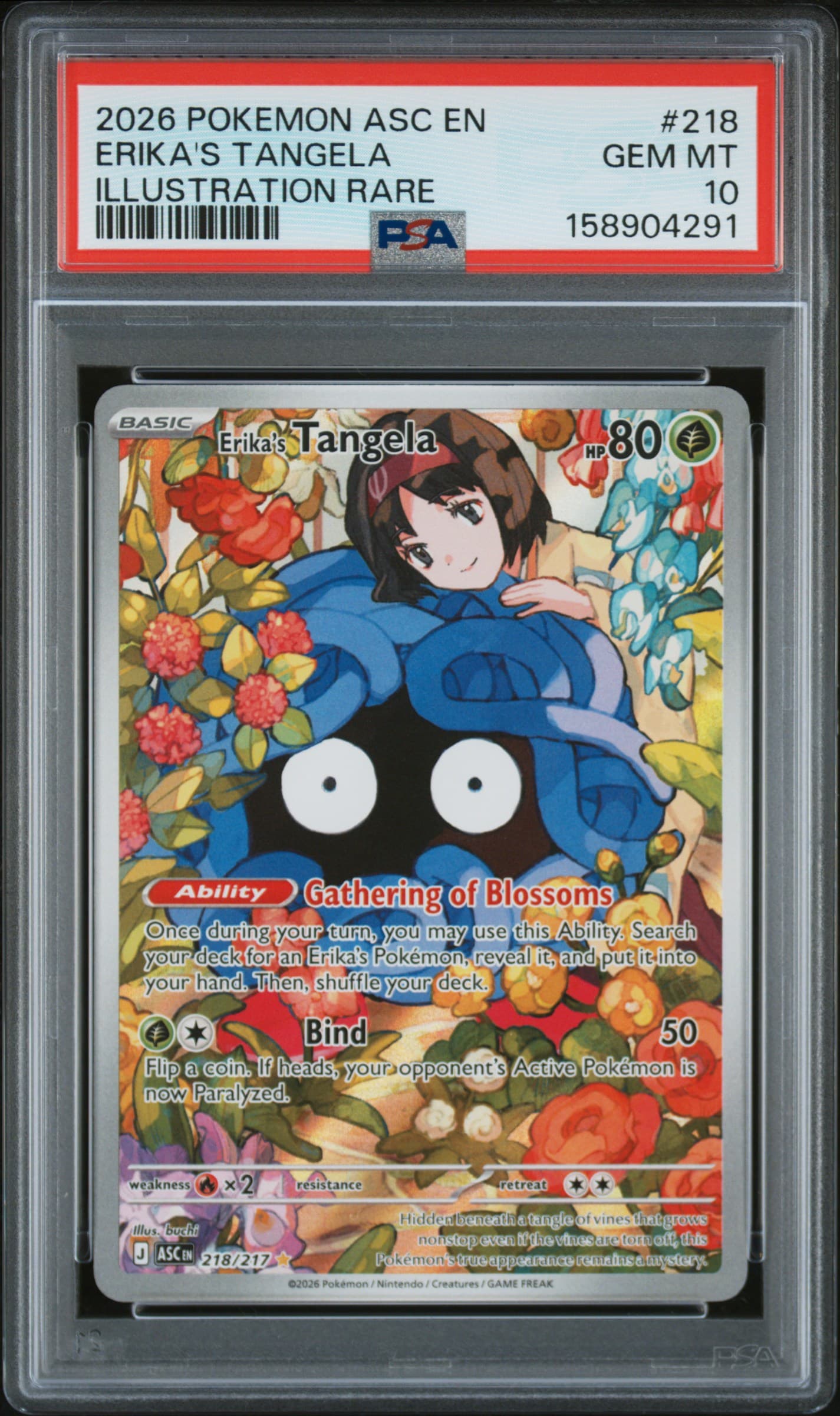 2026 POKEMON ASC EN-ASCENDED HEROES ERIKA'S TANGELA #218 ILLUSTRATION RARE GEM MT 10 158904291