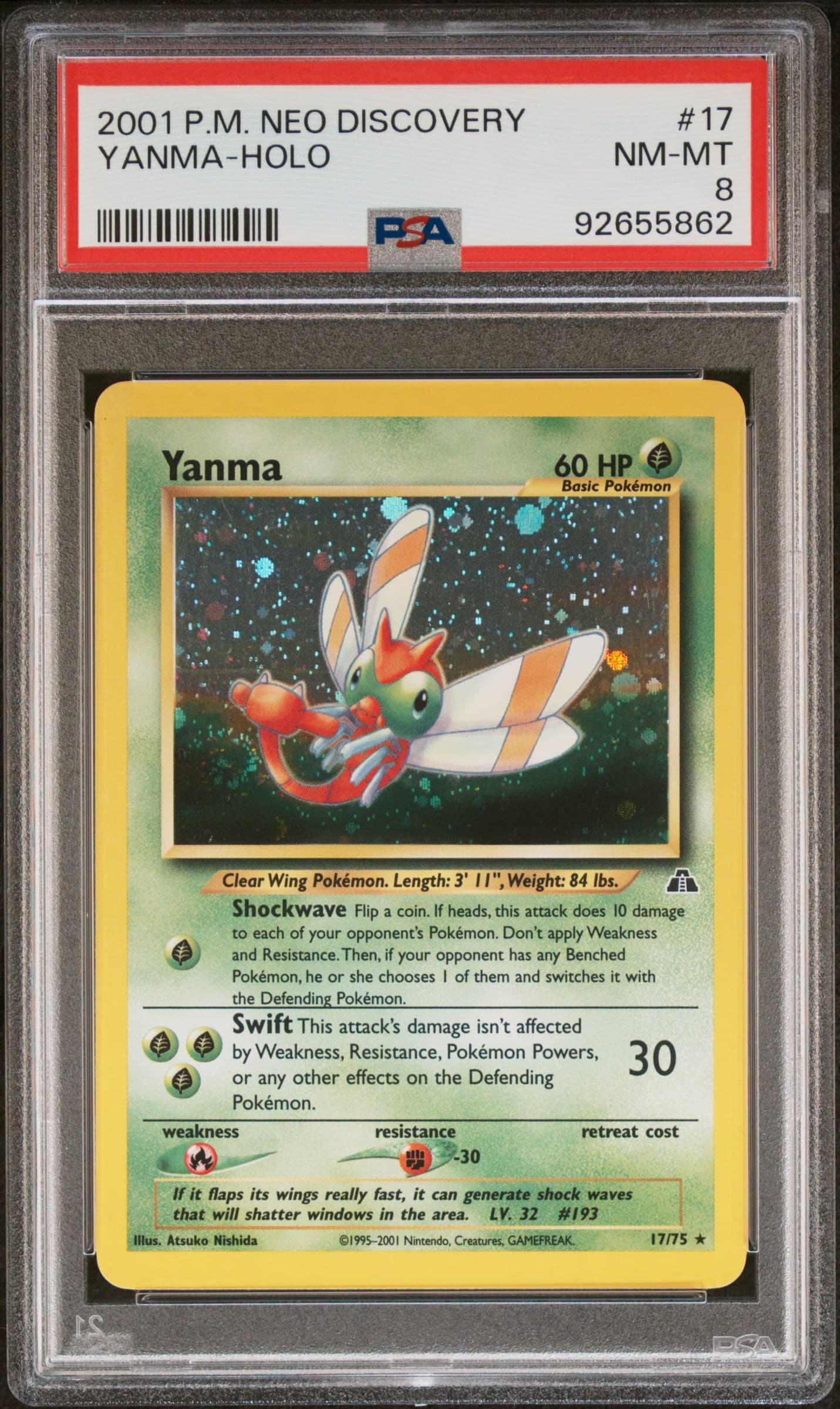2001 POKEMON NEO DISCOVERY YANMA-HOLO #17 NM-MT 8 92655862