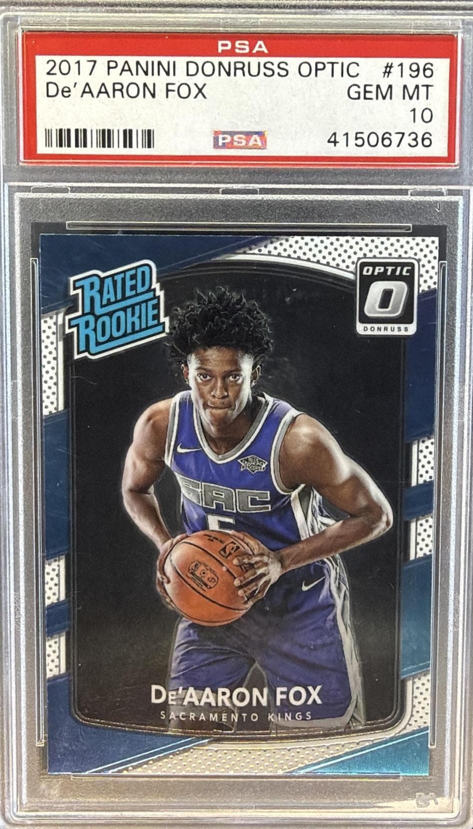 2017 PANINI DONRUSS OPTIC De'AARON FOX #196 GEM MT 10 41506736