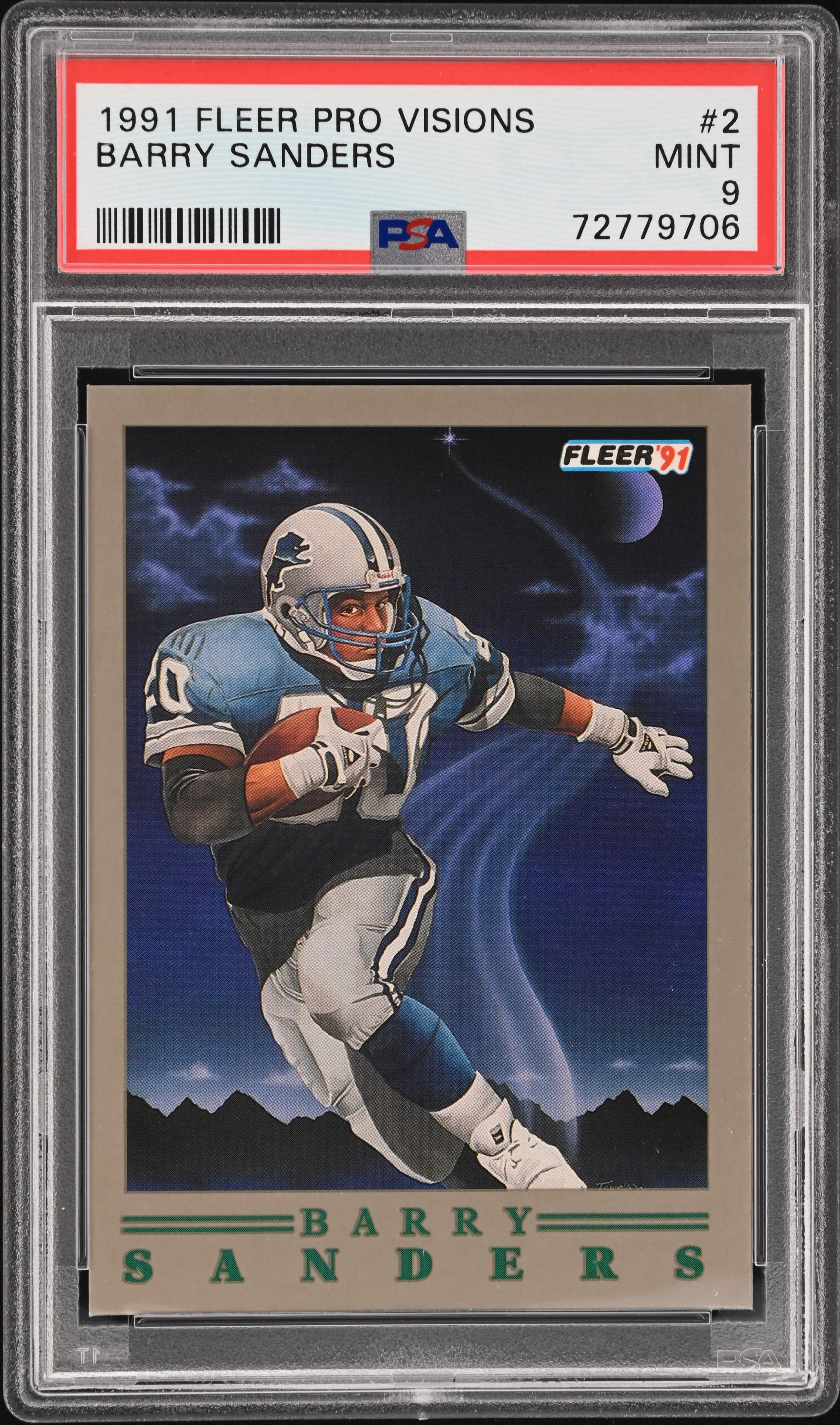 1991 FLEER PRO-VISIONS BARRY SANDERS #2 MINT 9 72779706