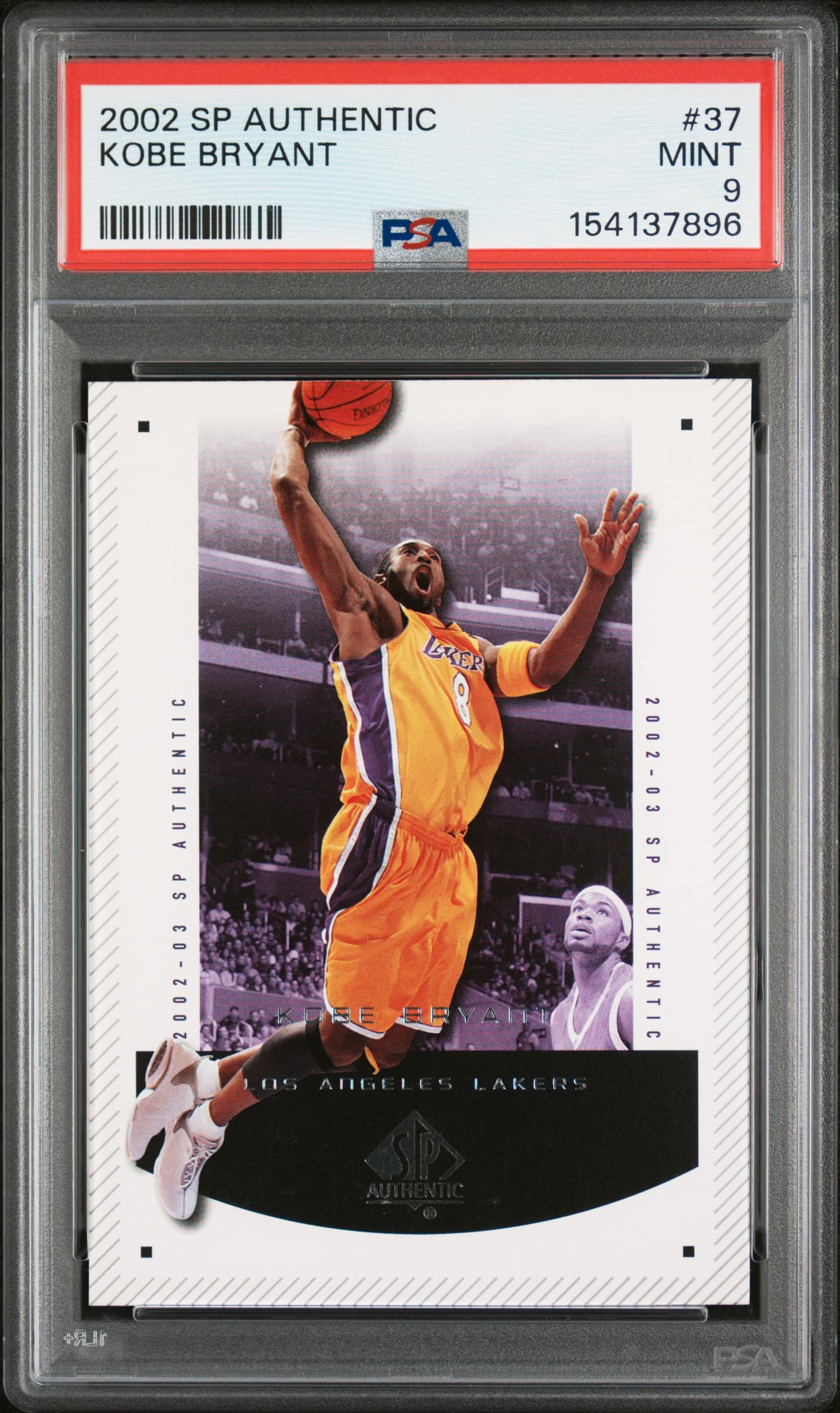 2002 SP AUTHENTIC KOBE BRYANT #37 MINT 9 154137896