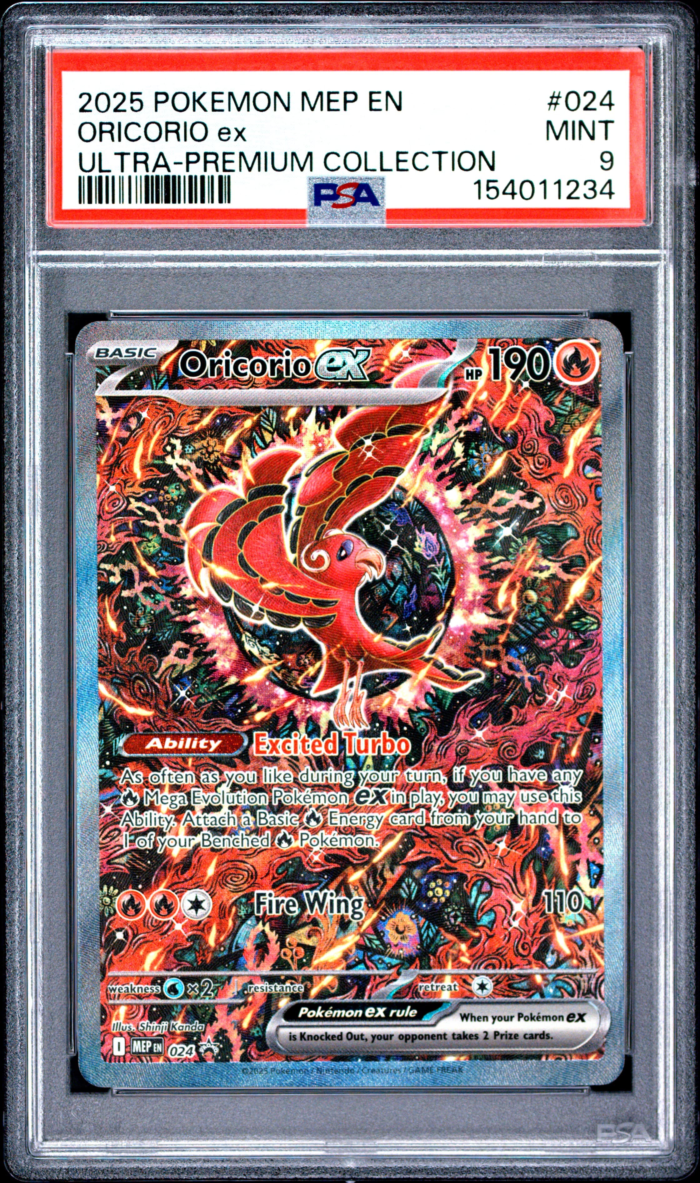 2025 POKEMON MEP EN-ME BLACK STAR PROMO ORICORIO ex #024 ULTRA-PREMIUM COLLECTION MINT 9 154011234