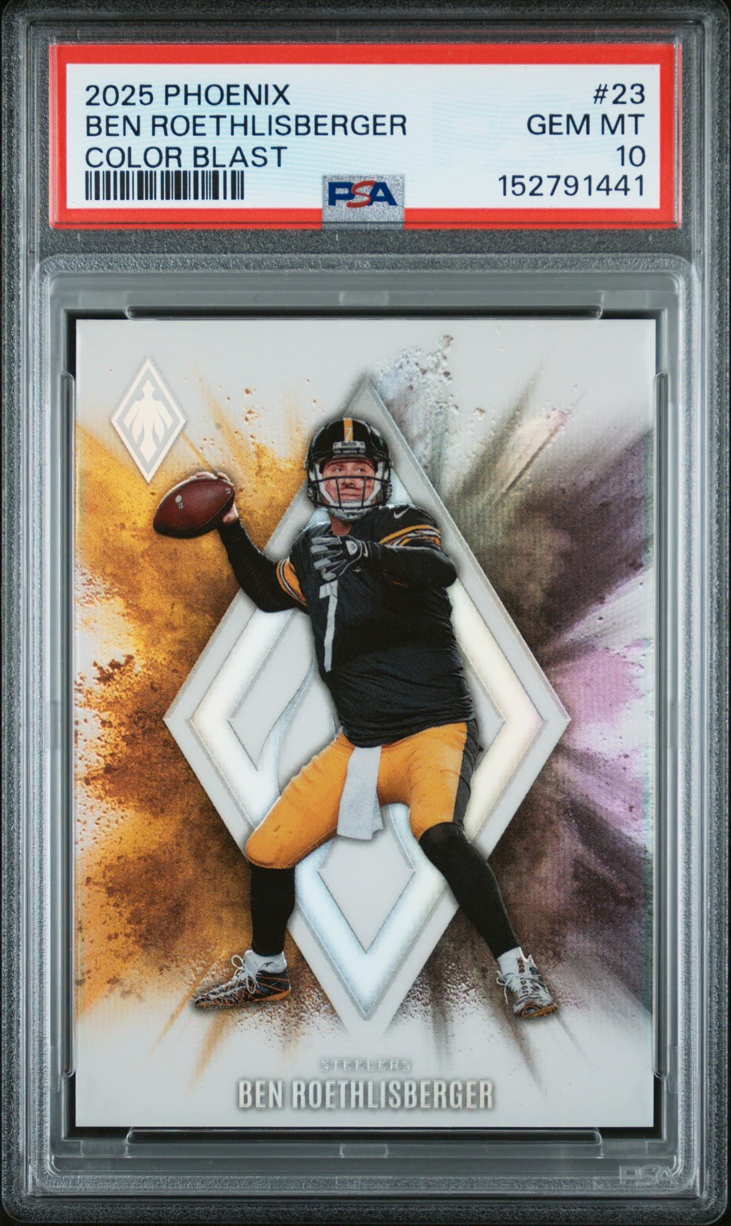 2025 PANINI PHOENIX COLOR BLAST BEN ROETHLISBERGER #23 GEM MT 10 152791441