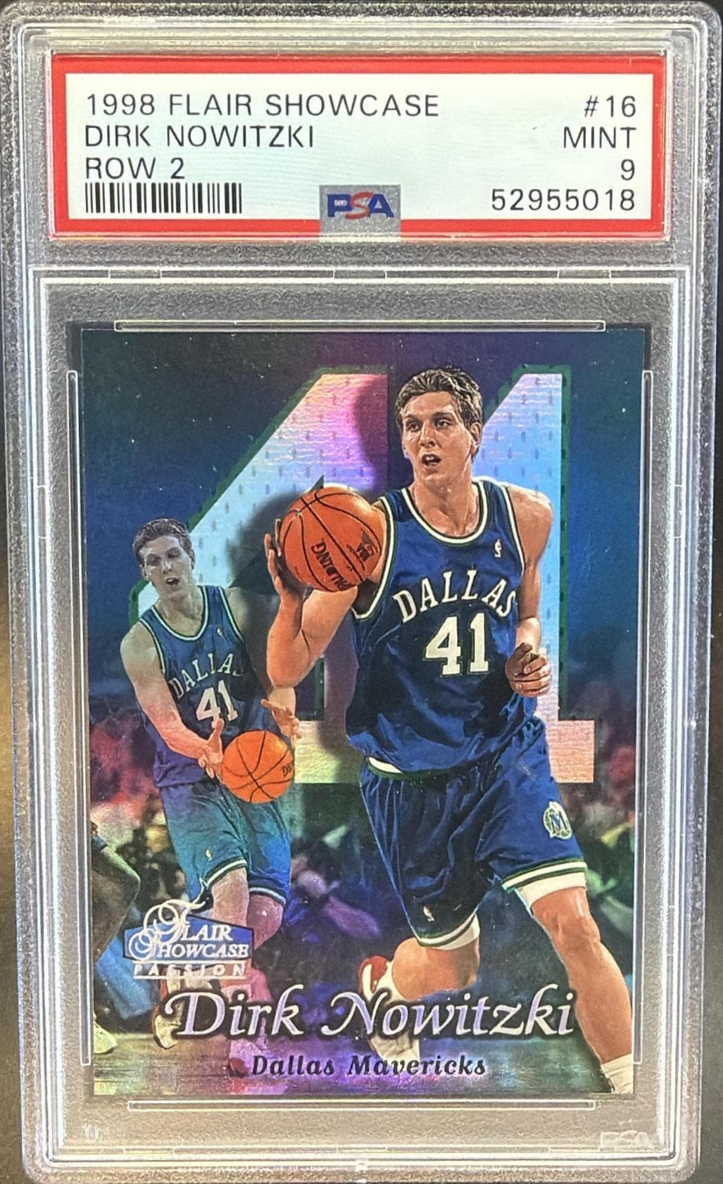 1998 FLAIR SHOWCASE DIRK NOWITZKI #16 ROW 2 MINT 9 52955018