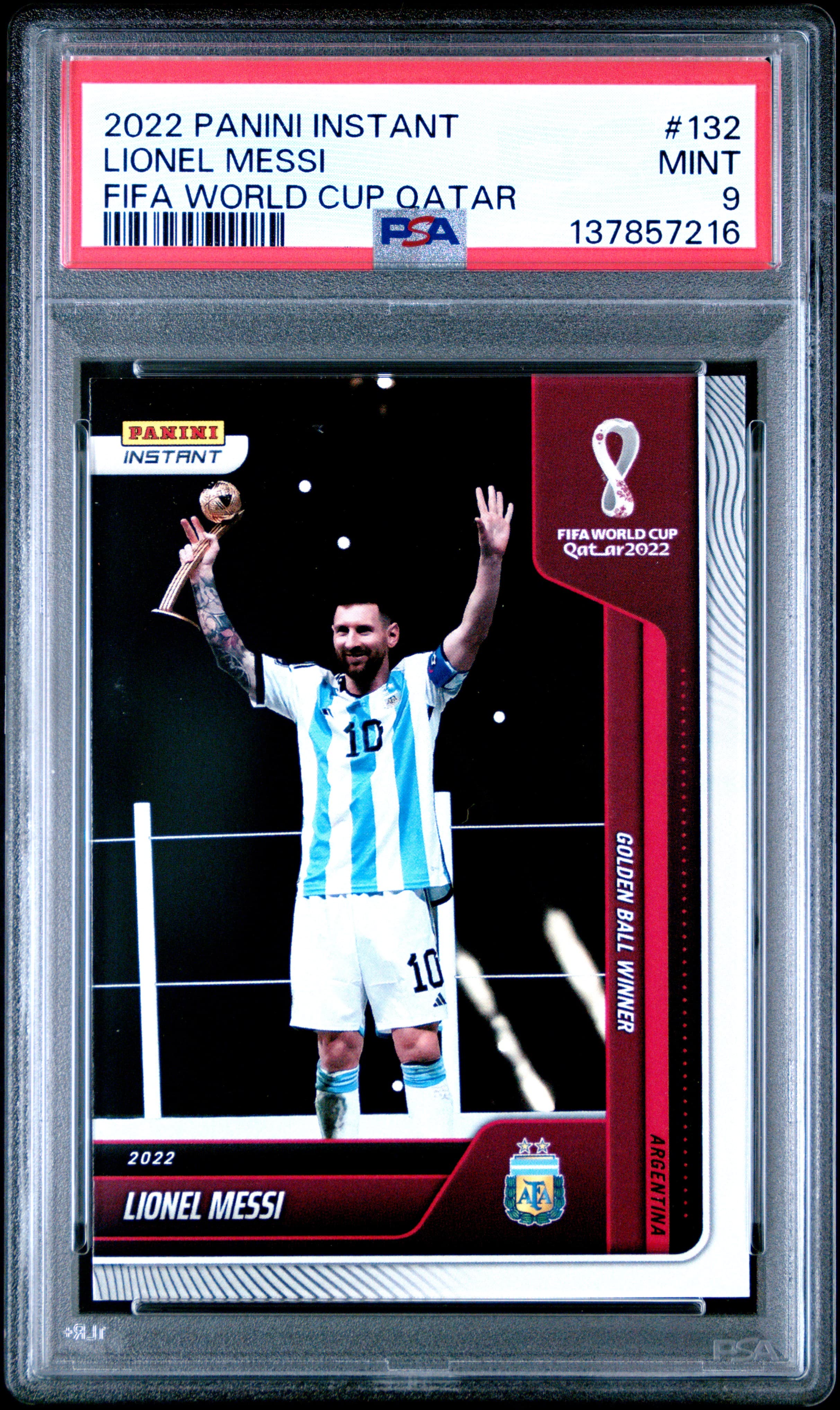 2022 PANINI INSTANT FIFA WORLD CUP QATAR LIONEL MESSI #132 FIFA WORLD CUP QATAR MINT 9 137857216